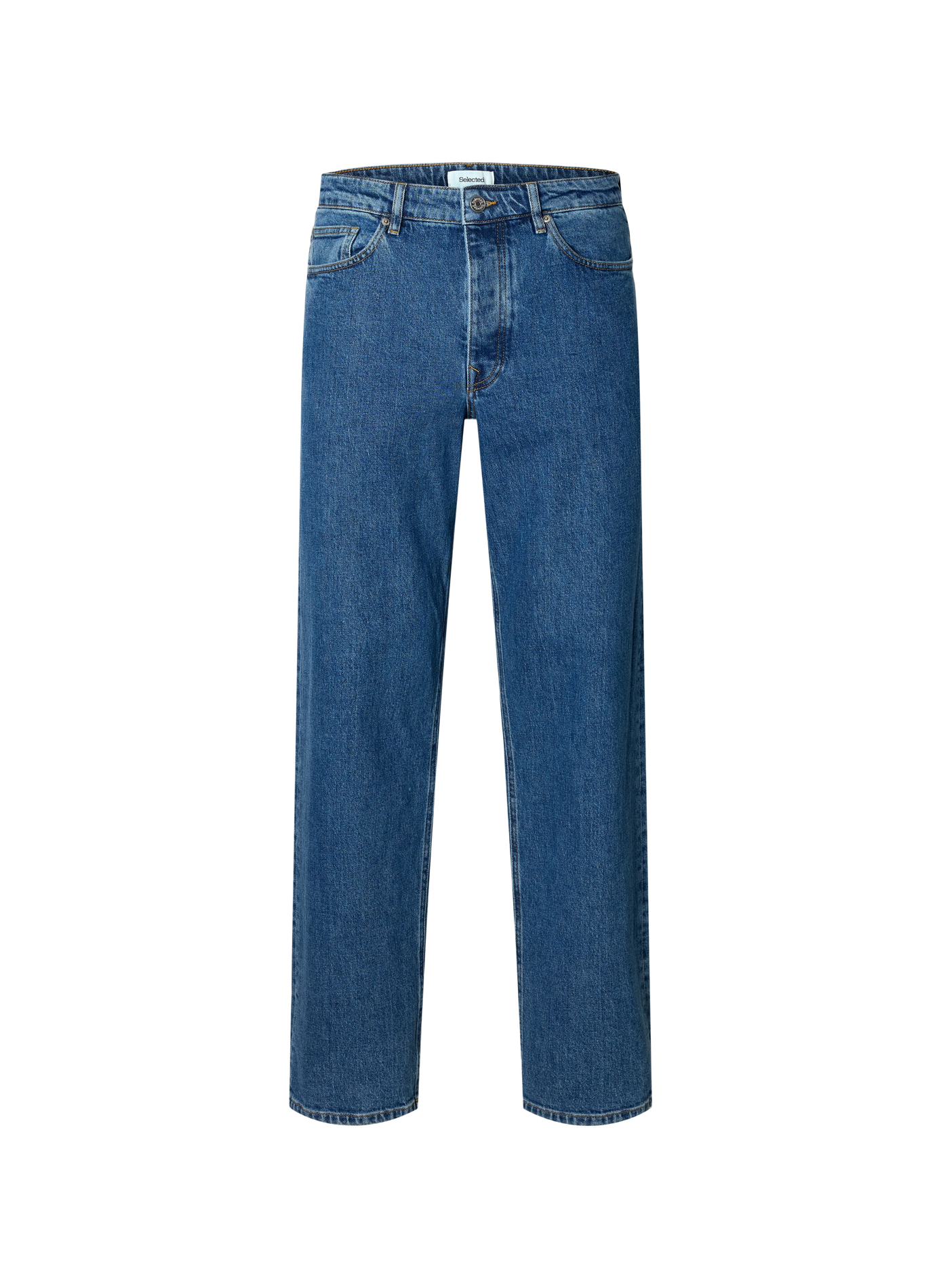 Rechte jeans van gemengd katoen SELECTED Blauw