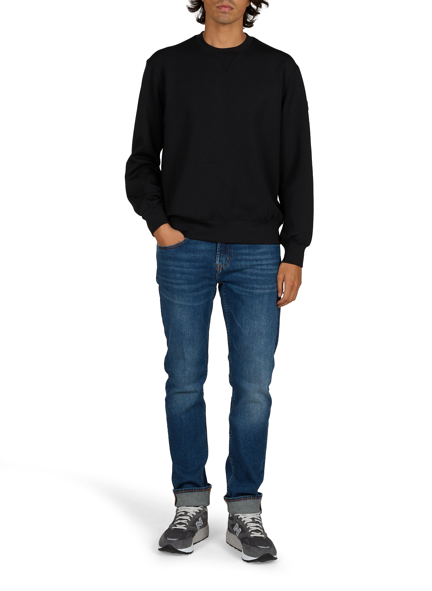 Gerader Rundhalsausschnitt-Pullover in Uni SAVE THE DUCK Schwarz
