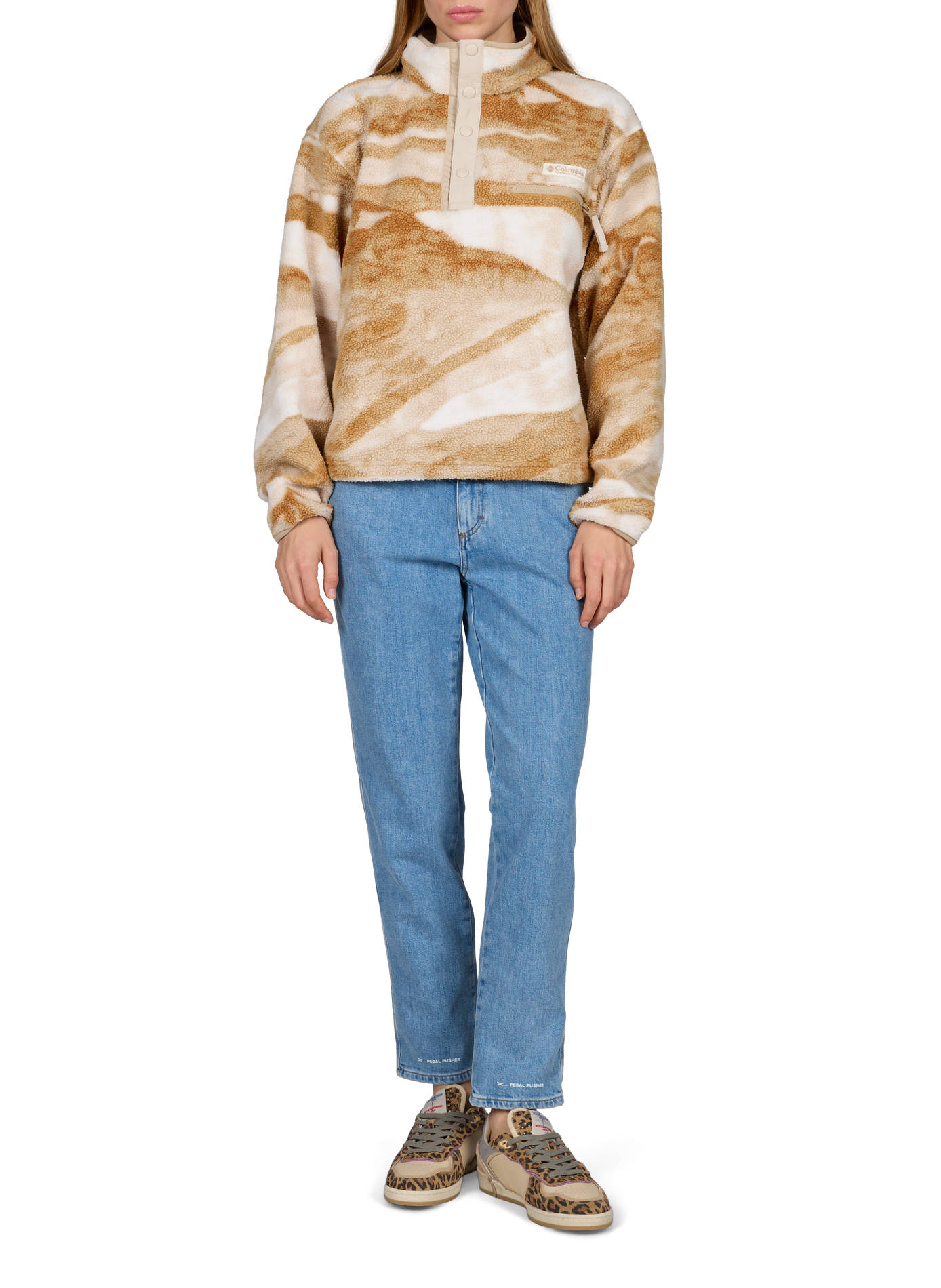 Relaxed cotton blend Pedal Pusher jeans CLOSED Blue