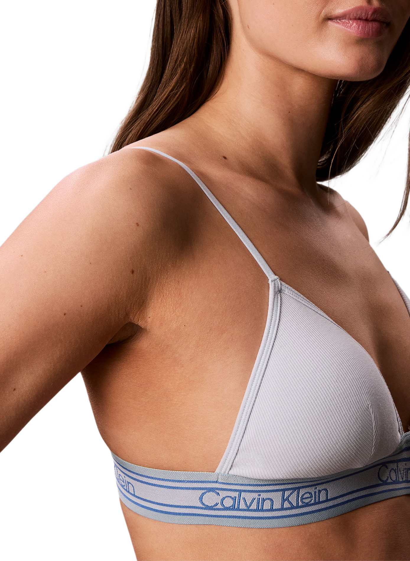 Brassière triangle en coton mélangé CALVIN KLEIN Blauw