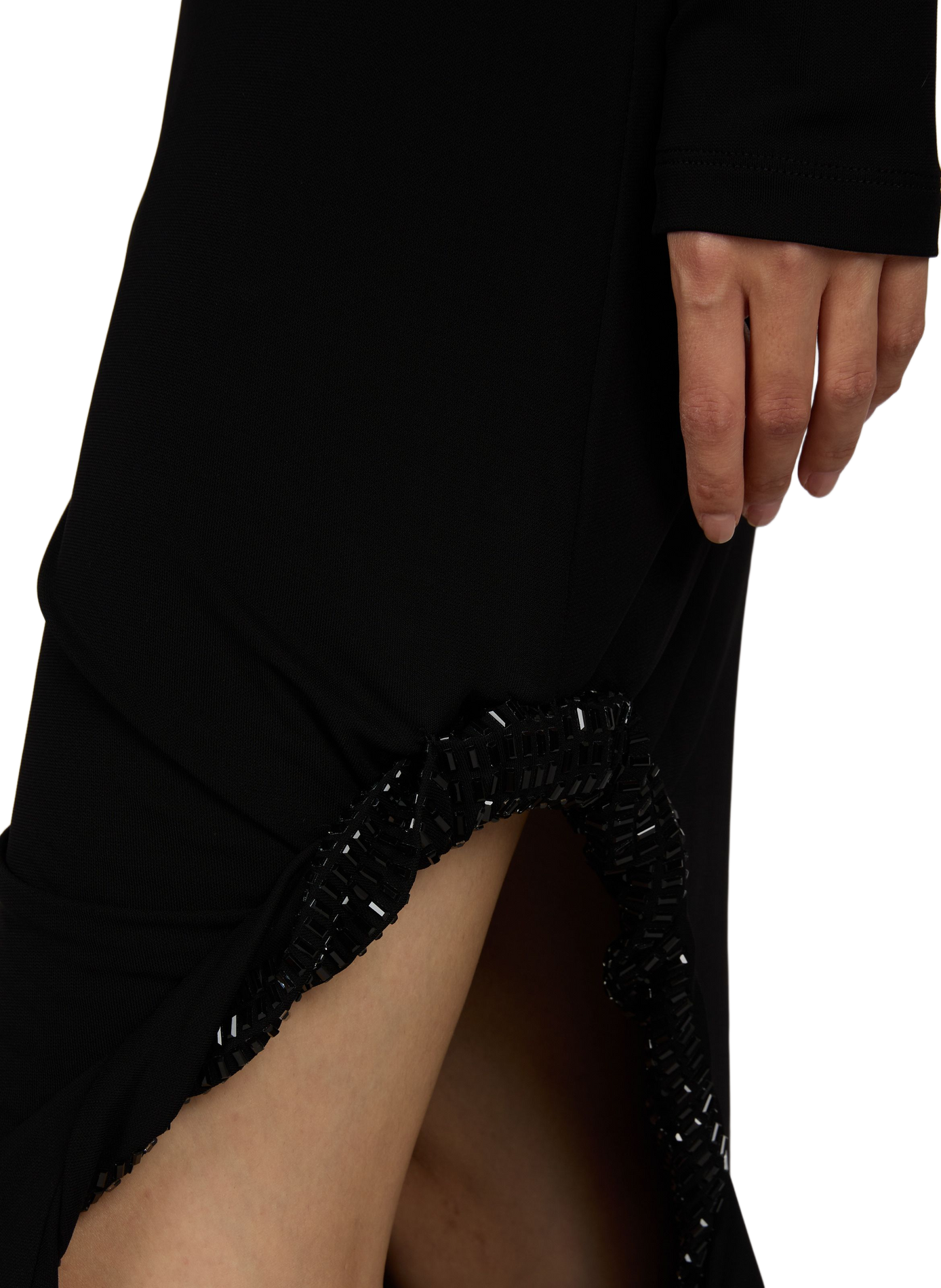 Asymmetrical long dress with round neckline ALEXANDER WANG Black