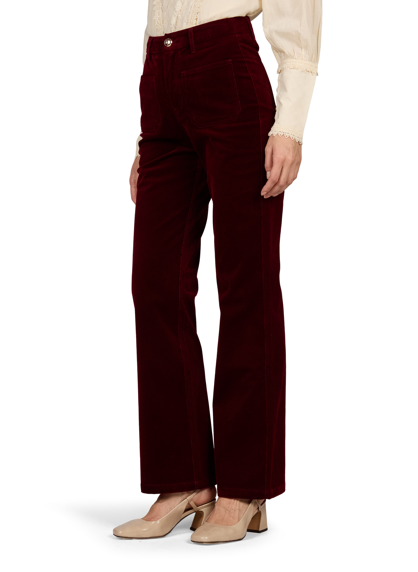 Rechte corduroy broek PETITE MENDIGOTE Paars