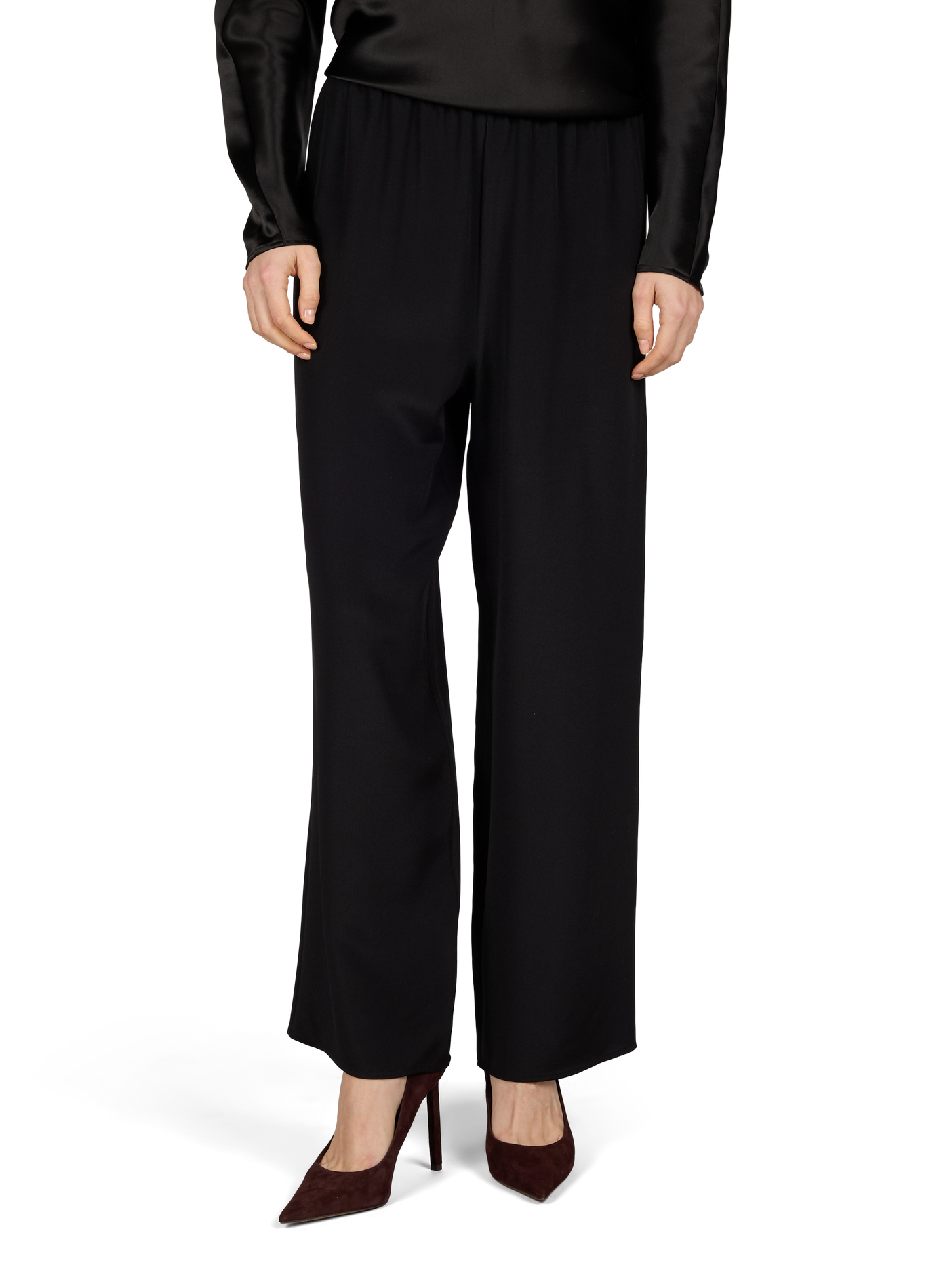 Philine fluid trousers in silk and cashmere ALMADA Black