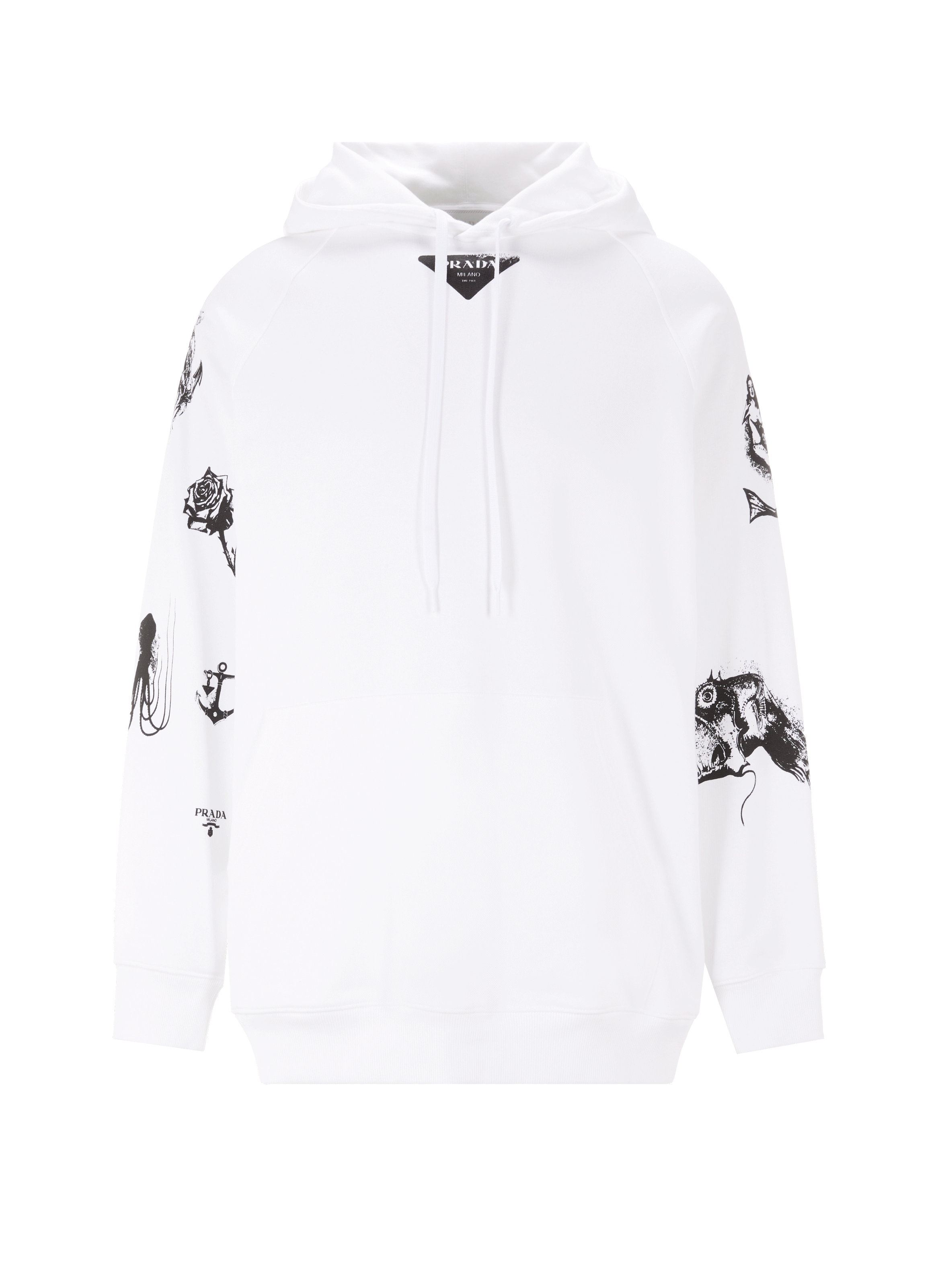Hoodie à imprimé en coton