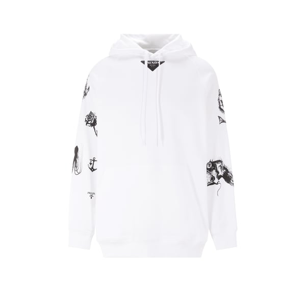 Hoodie à imprimé en coton
