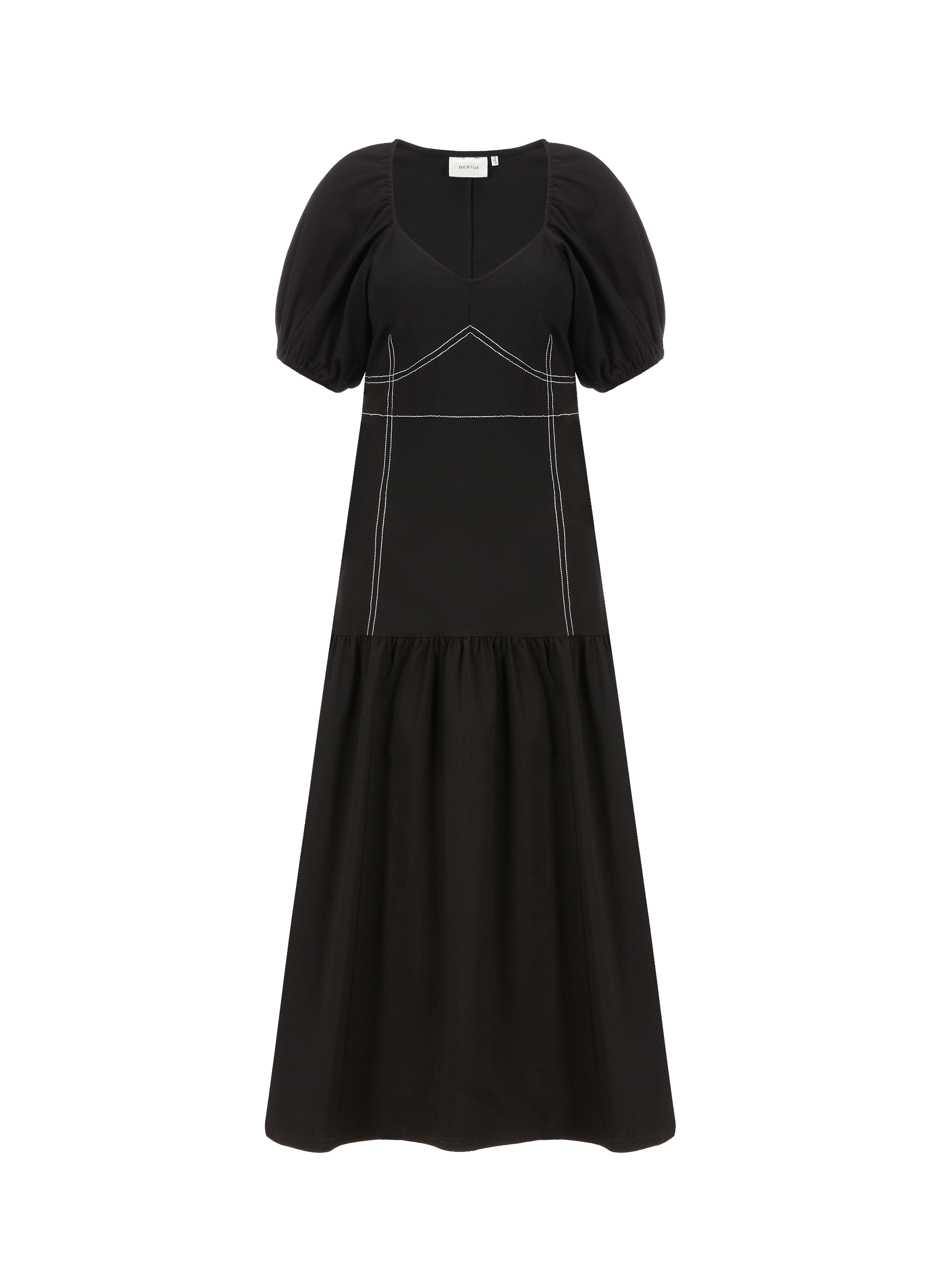 Robe longue avec surpiqûres