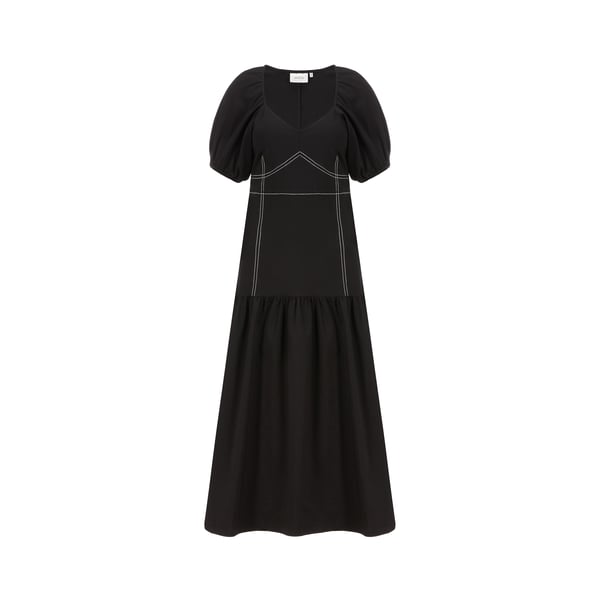 Robe longue avec surpiqûres