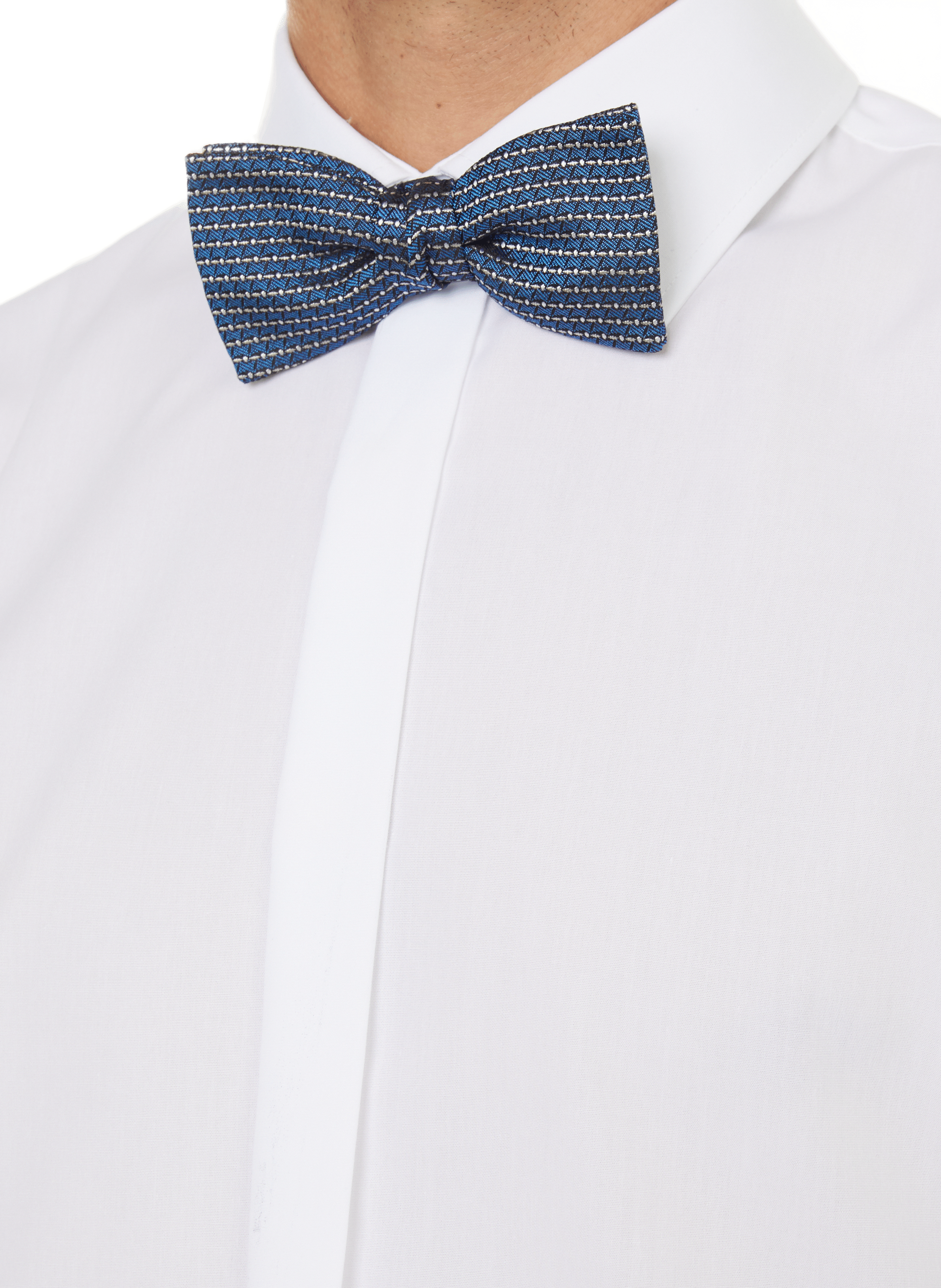 Printed silk bow tie Blue