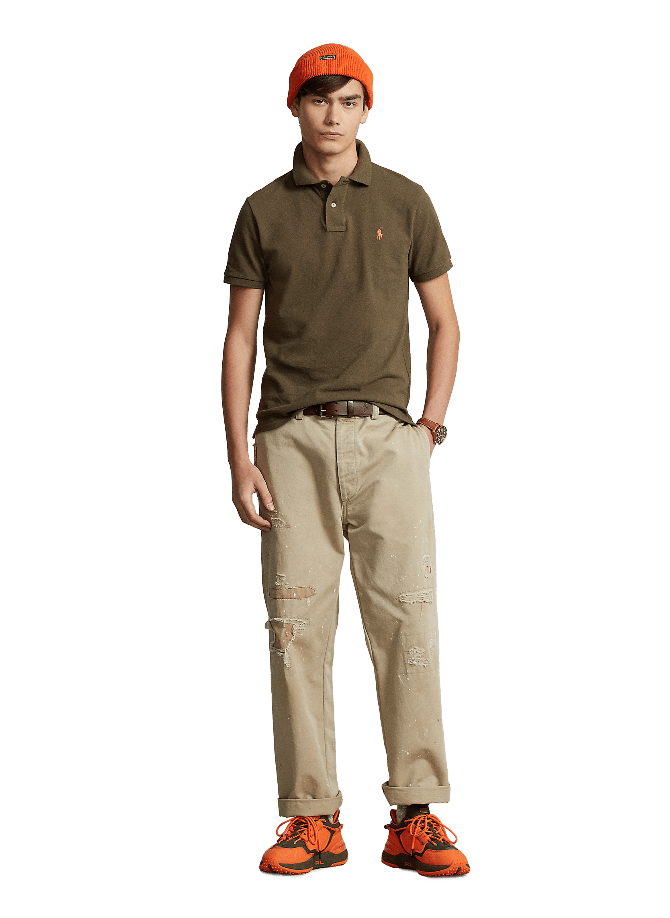 Polo slim en maille piqué de coton POLO RALPH LAUREN Vert