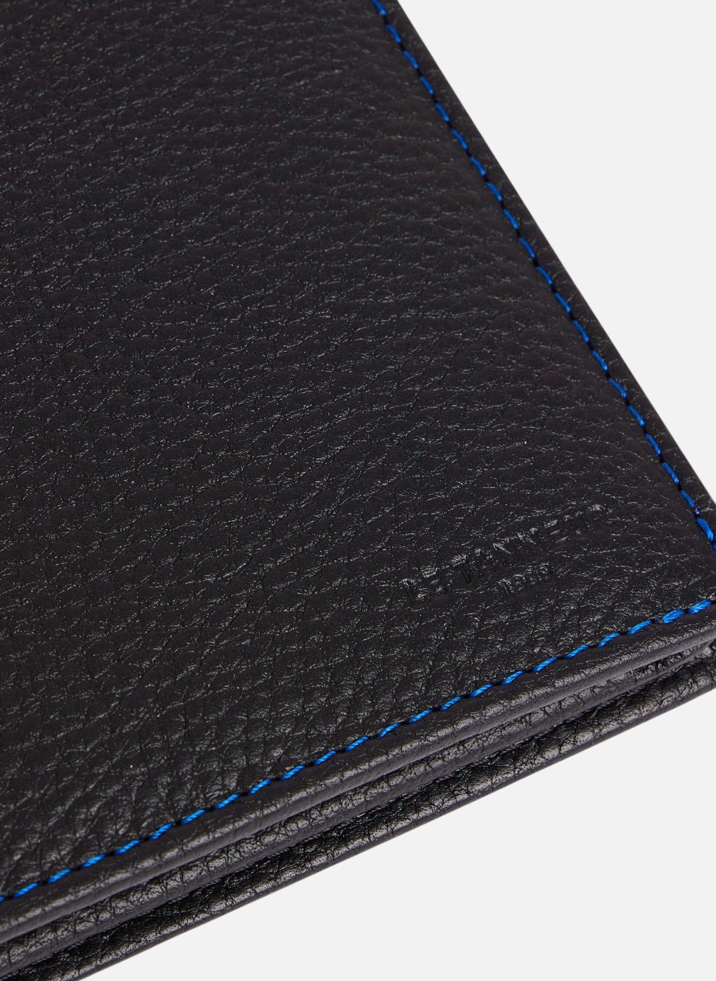 Portefeuille horizontal zippé 2 volets charles en cuir grainé LE TANNEUR Noir