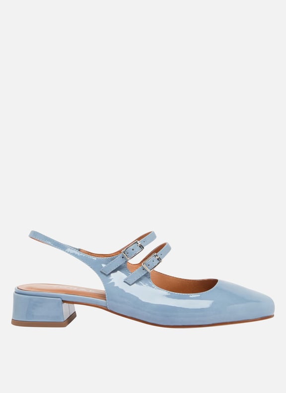 Babies en cuir vernis doble Bleu by JONAK JONAK Babies en cuir vernis doble Bleu