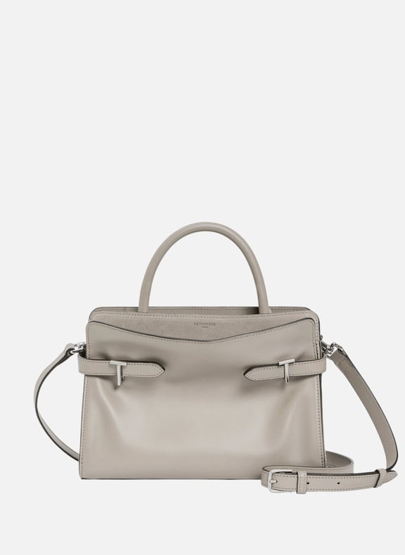 Sac à main moyen modèle emie en cuir lisse et nubuck Gris by LE TANNEUR LE TANNEUR Sac à main moyen modèle emie en cuir lisse et nubuck Gris
