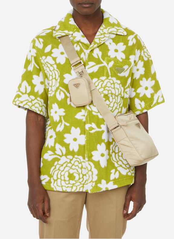 Short-sleeved cotton towelling shirt Green by PRADA PRADA Short-sleeved cotton towelling shirt Green
