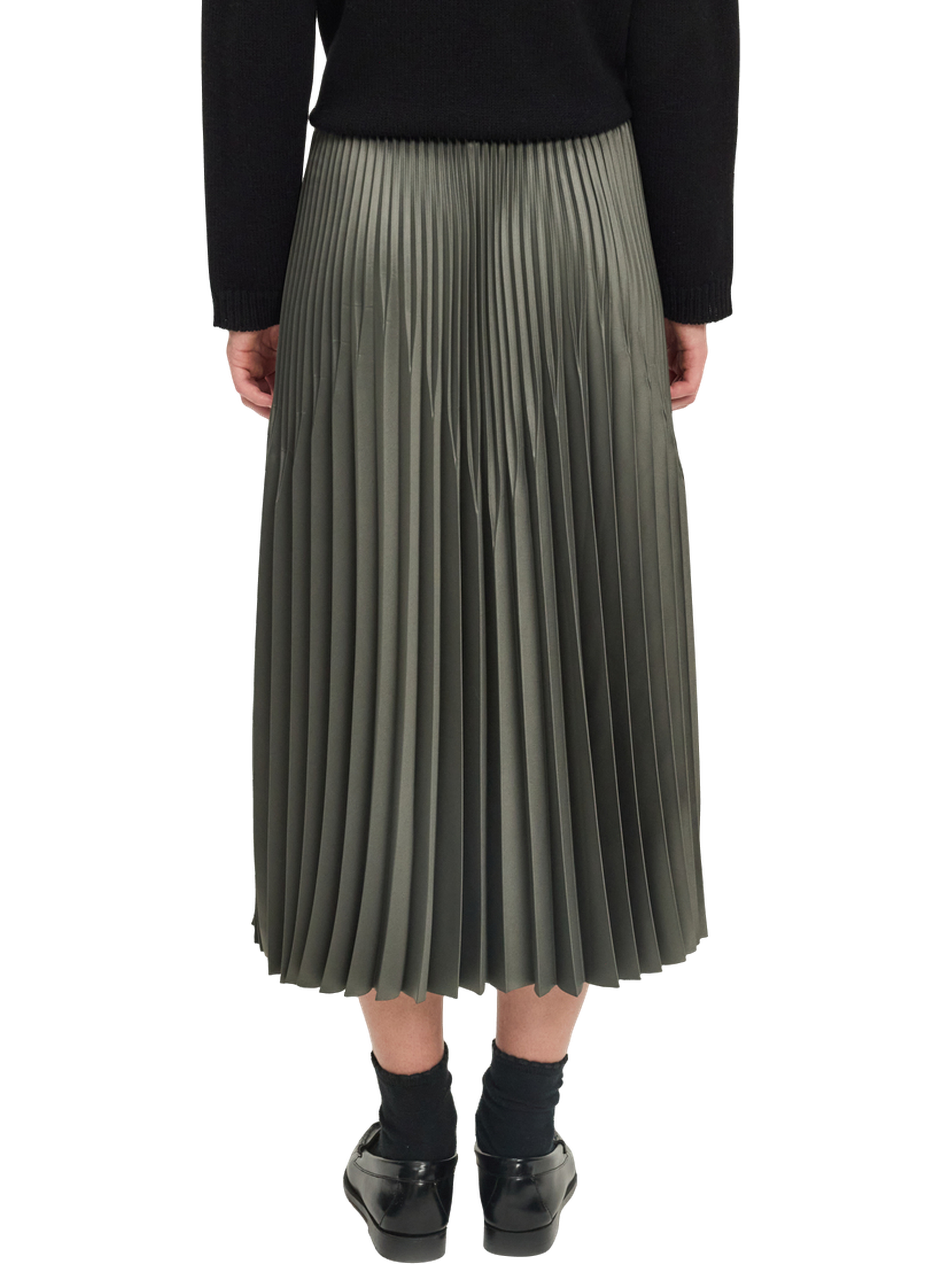 Jupe midi satinée plissée - berana PABLO Vert