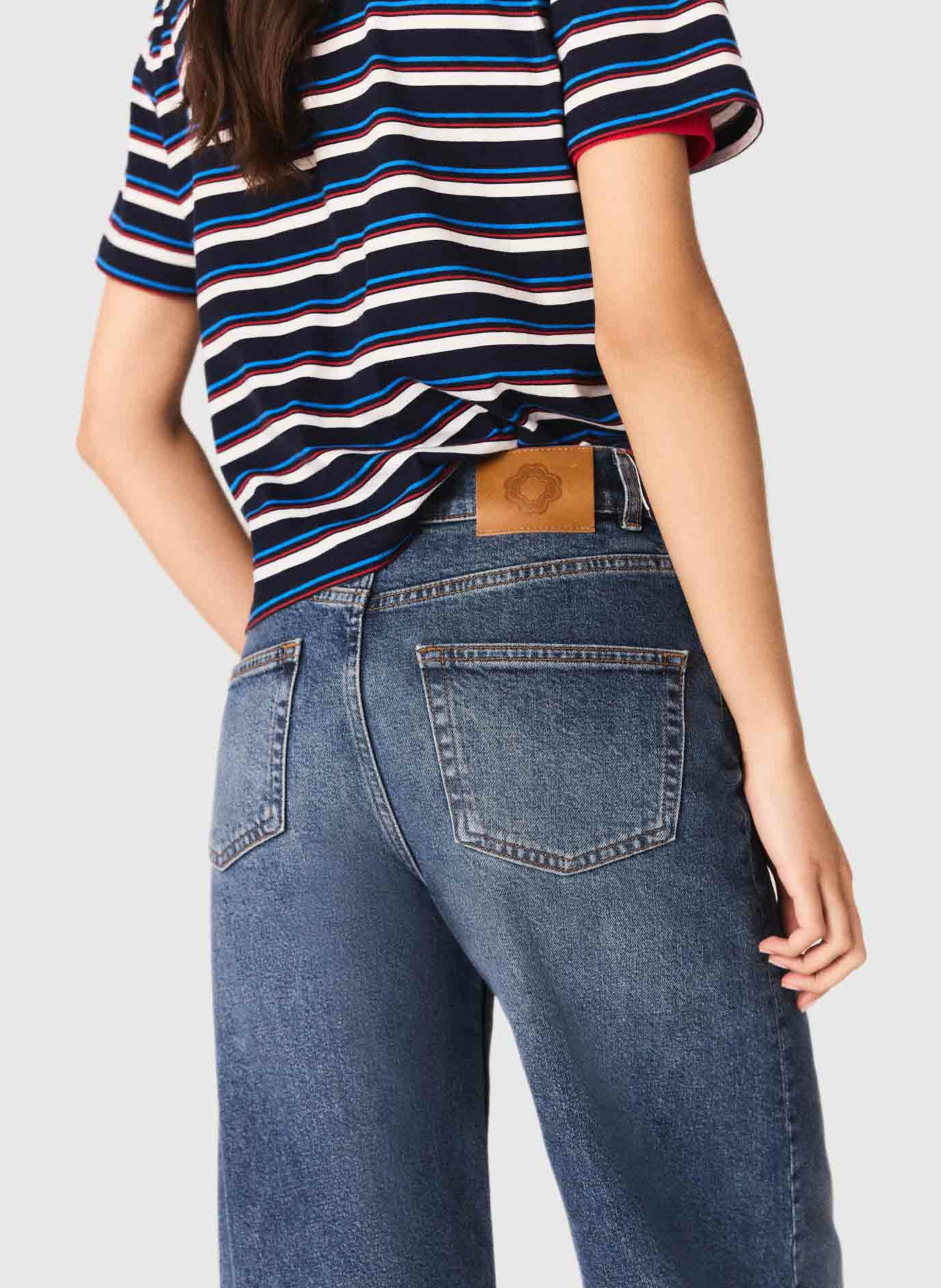 Jean large en coton mélangé MAJE Bleu