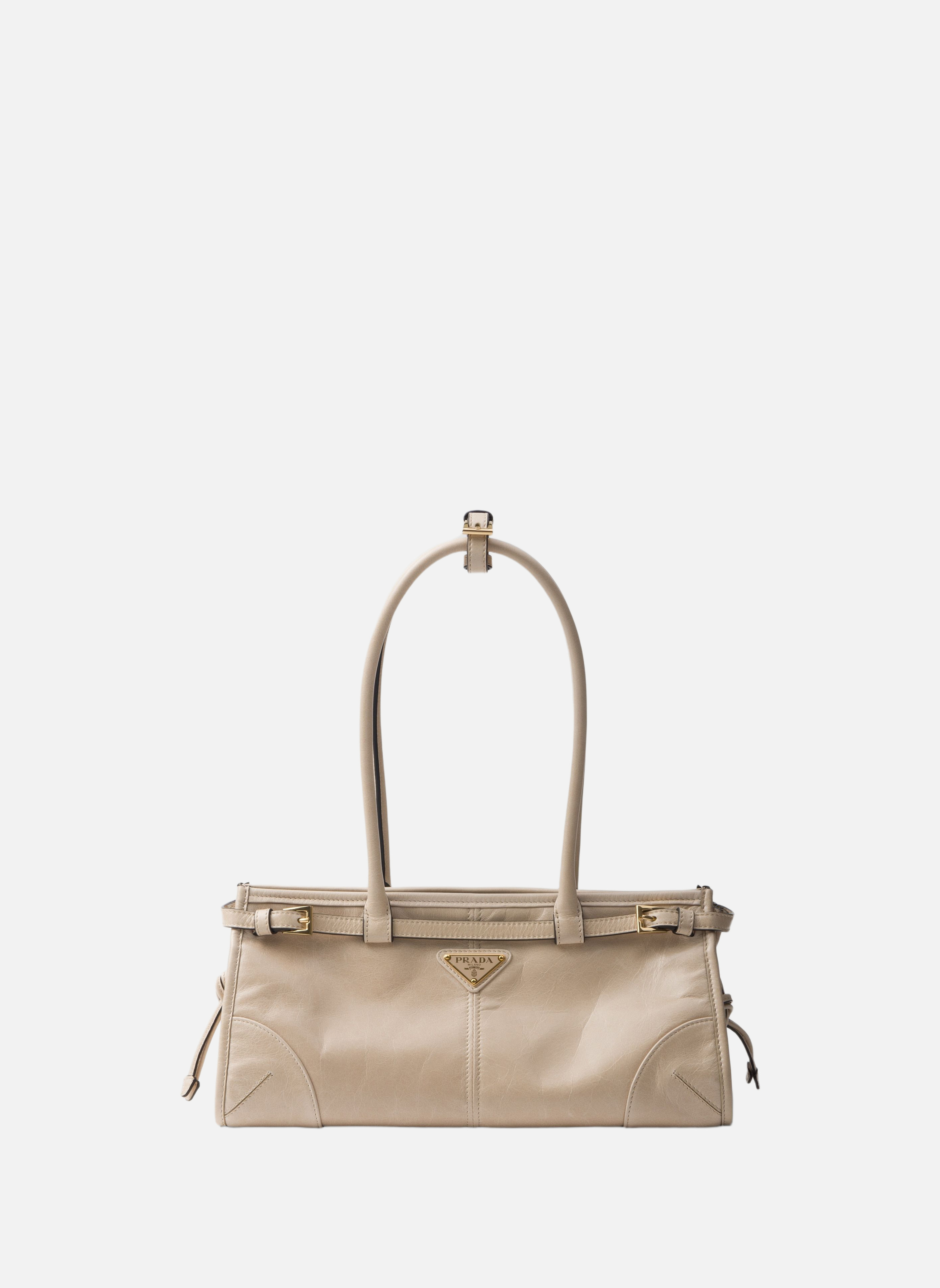 Sac à main prada bonnie en cuir PRADA Beige