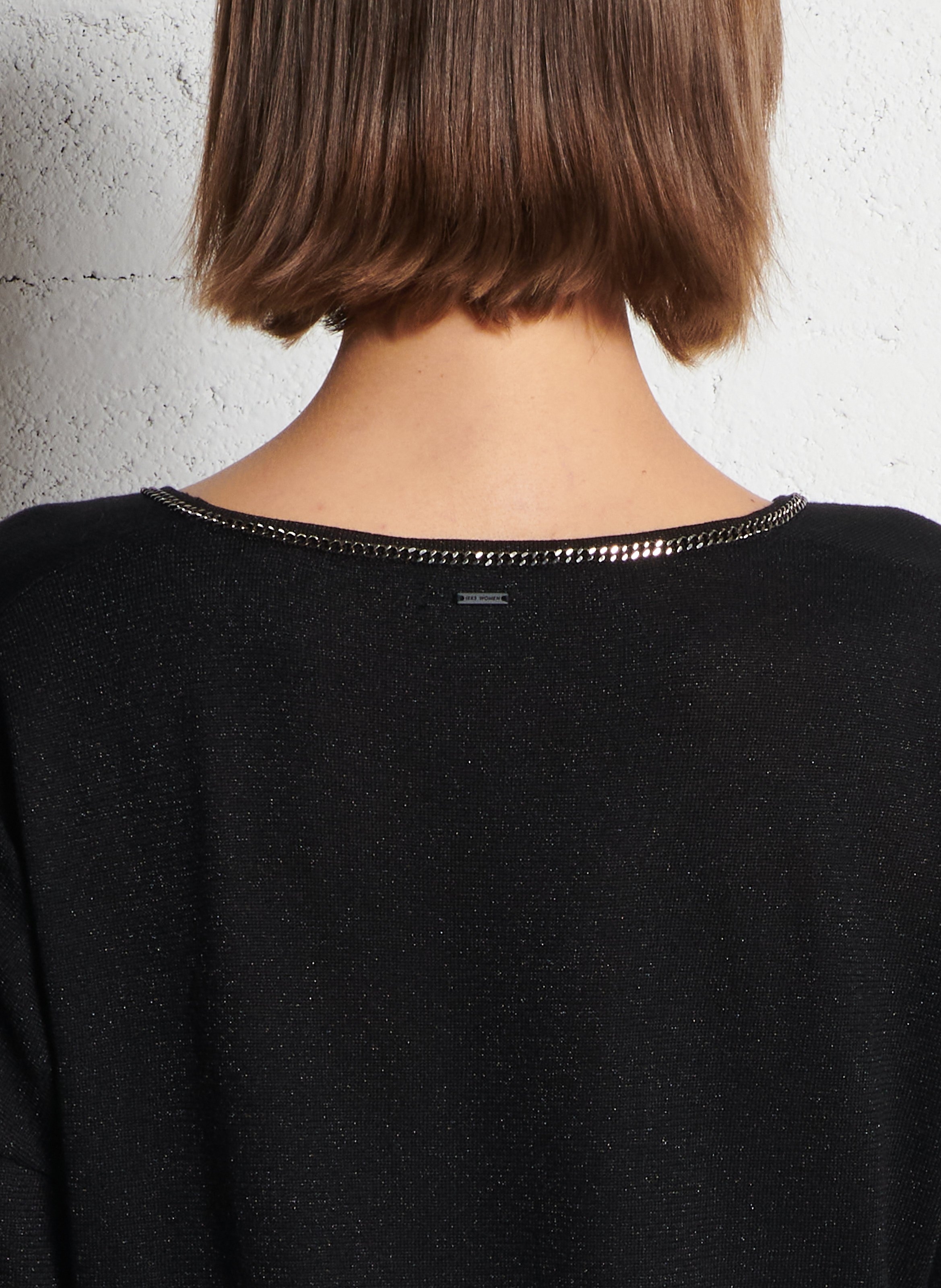 Pull col v IKKS Noir