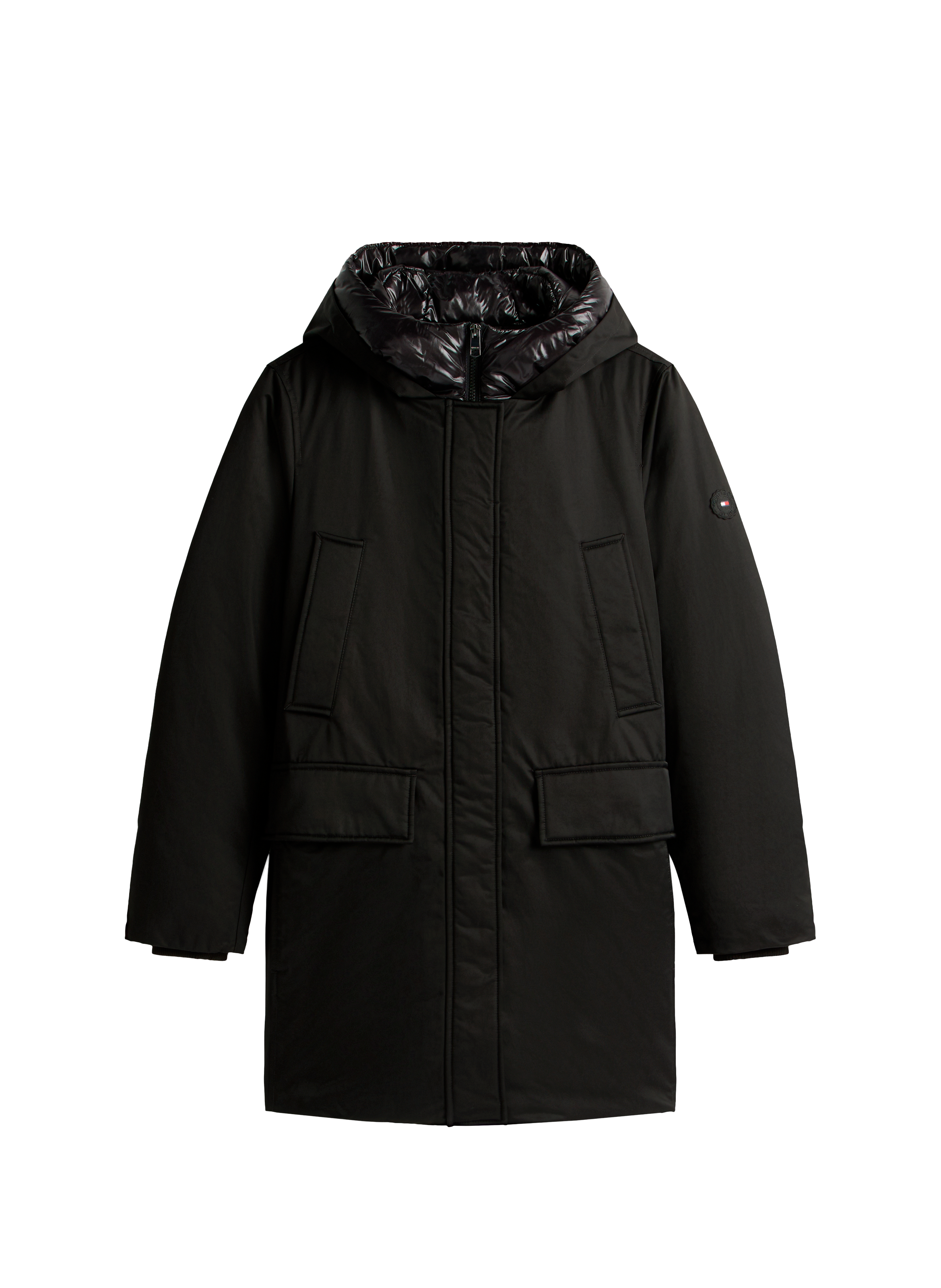 Quilted parka with contrasting hood TOMMY HILFIGER Black