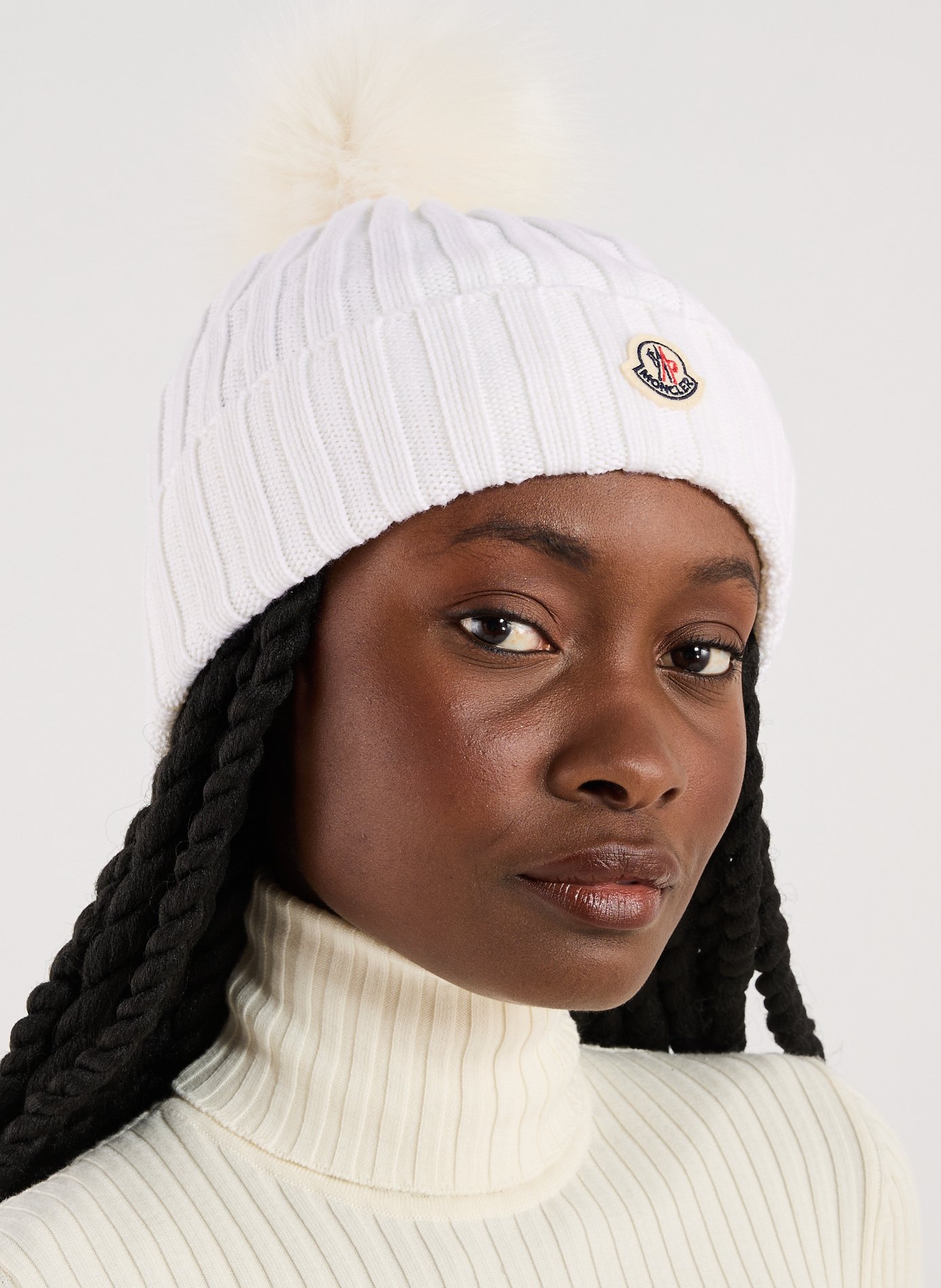 Logo beanie MONCLER White