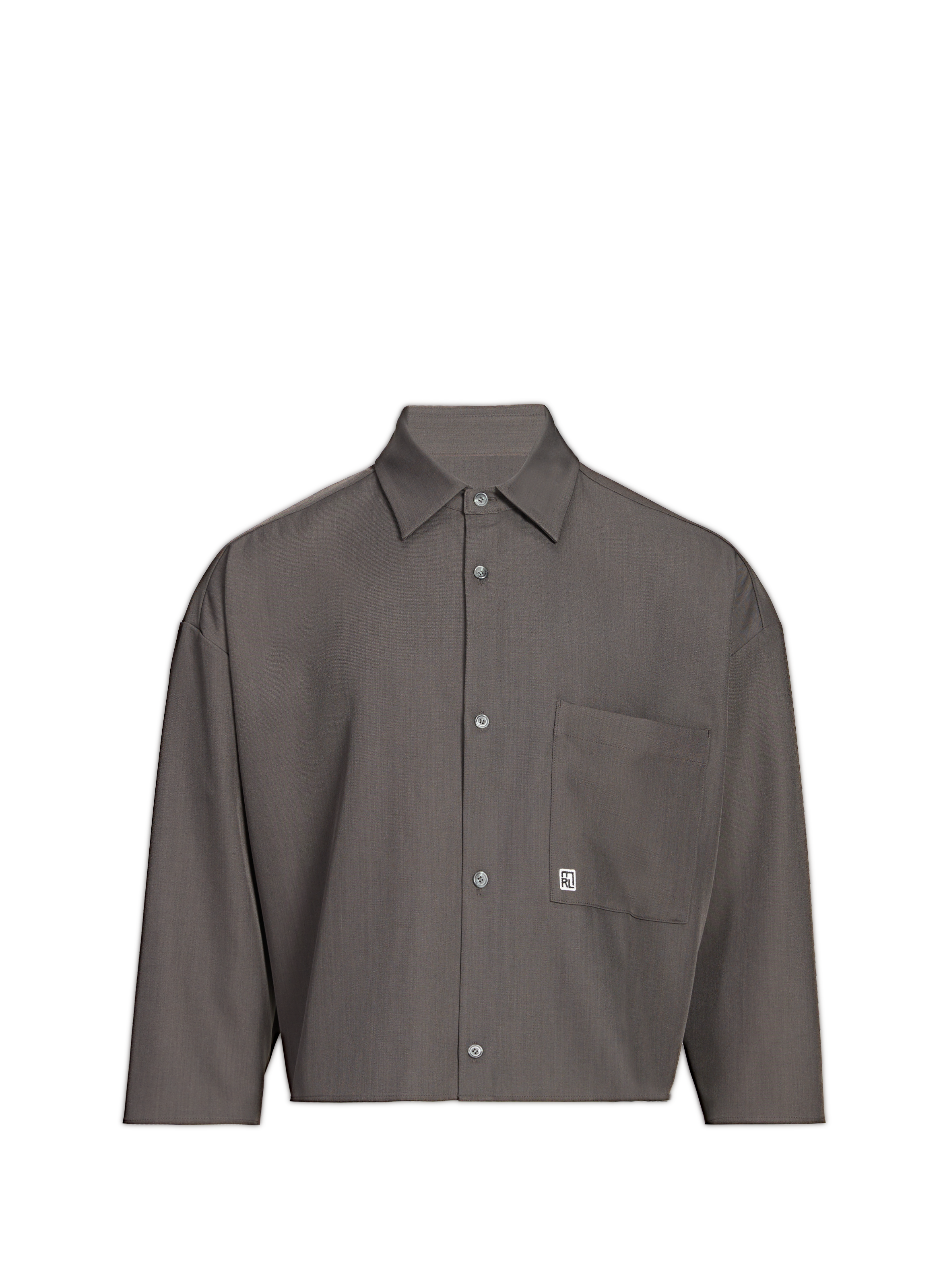 Oversized short shirt with classic collar MERELY MADE Grey