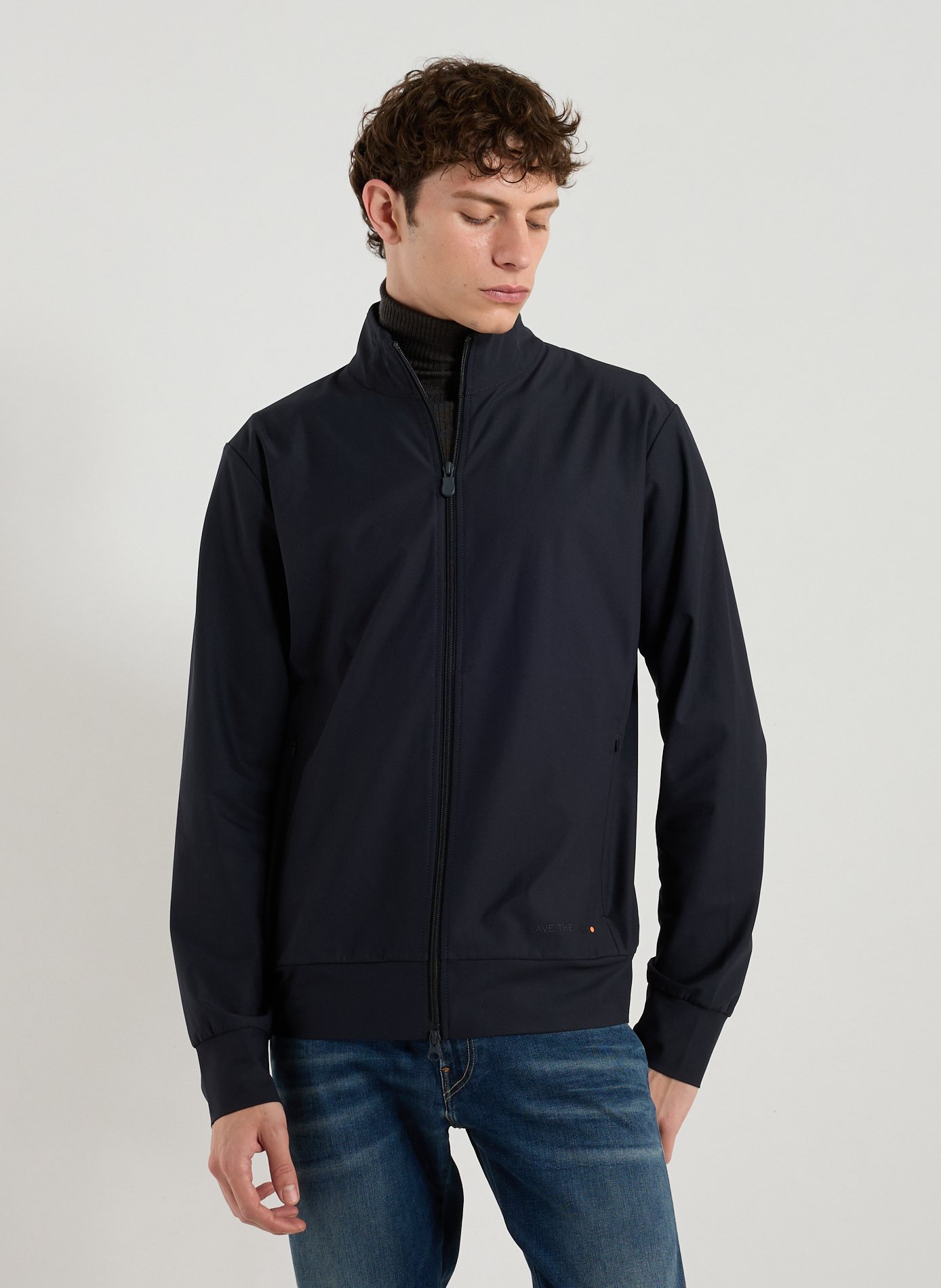 SAVE THE DUCK Veste droite à col montant Bleu