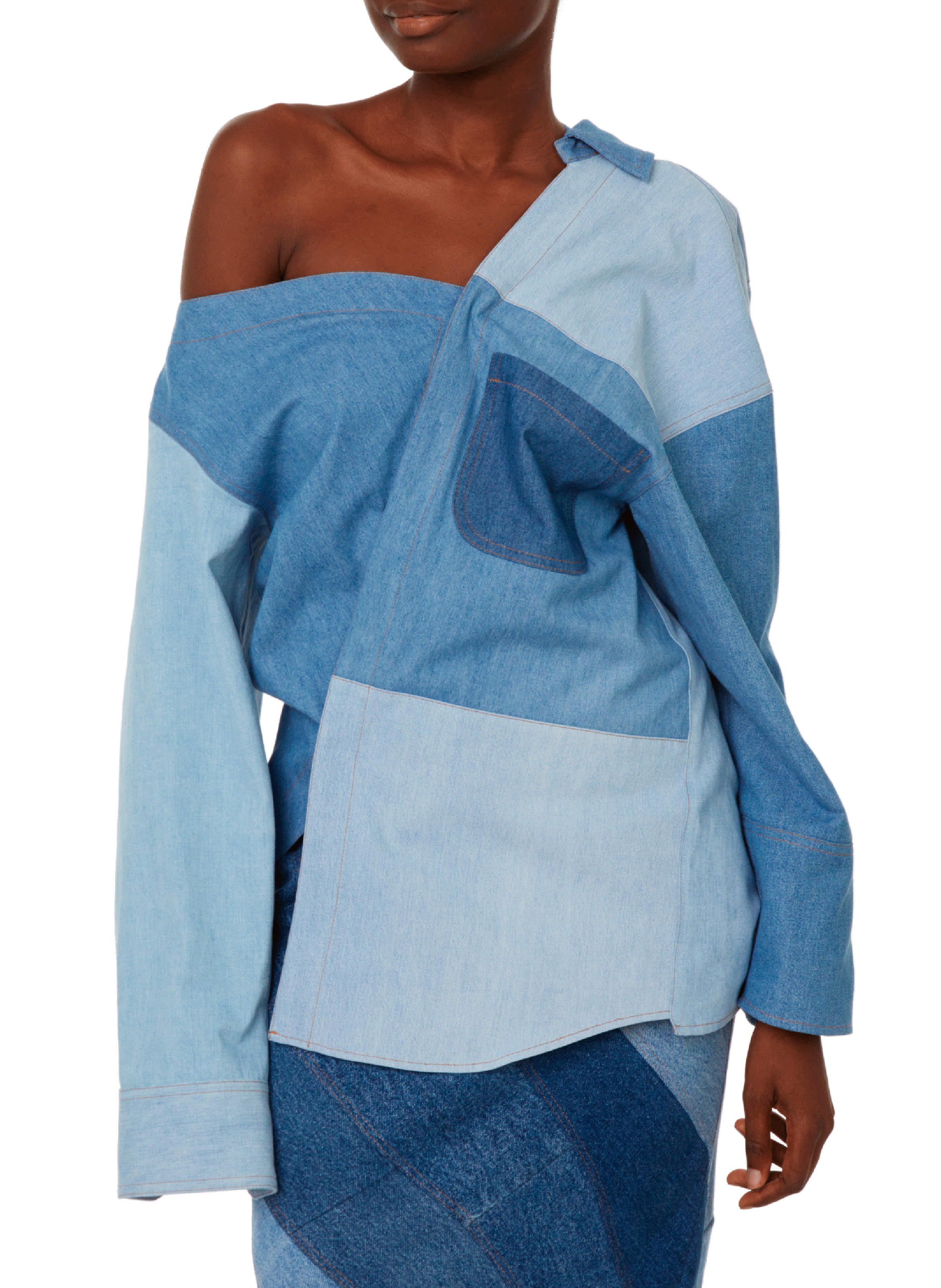 A.W.A.K.E. MODE Chemise ample en coton Bleu