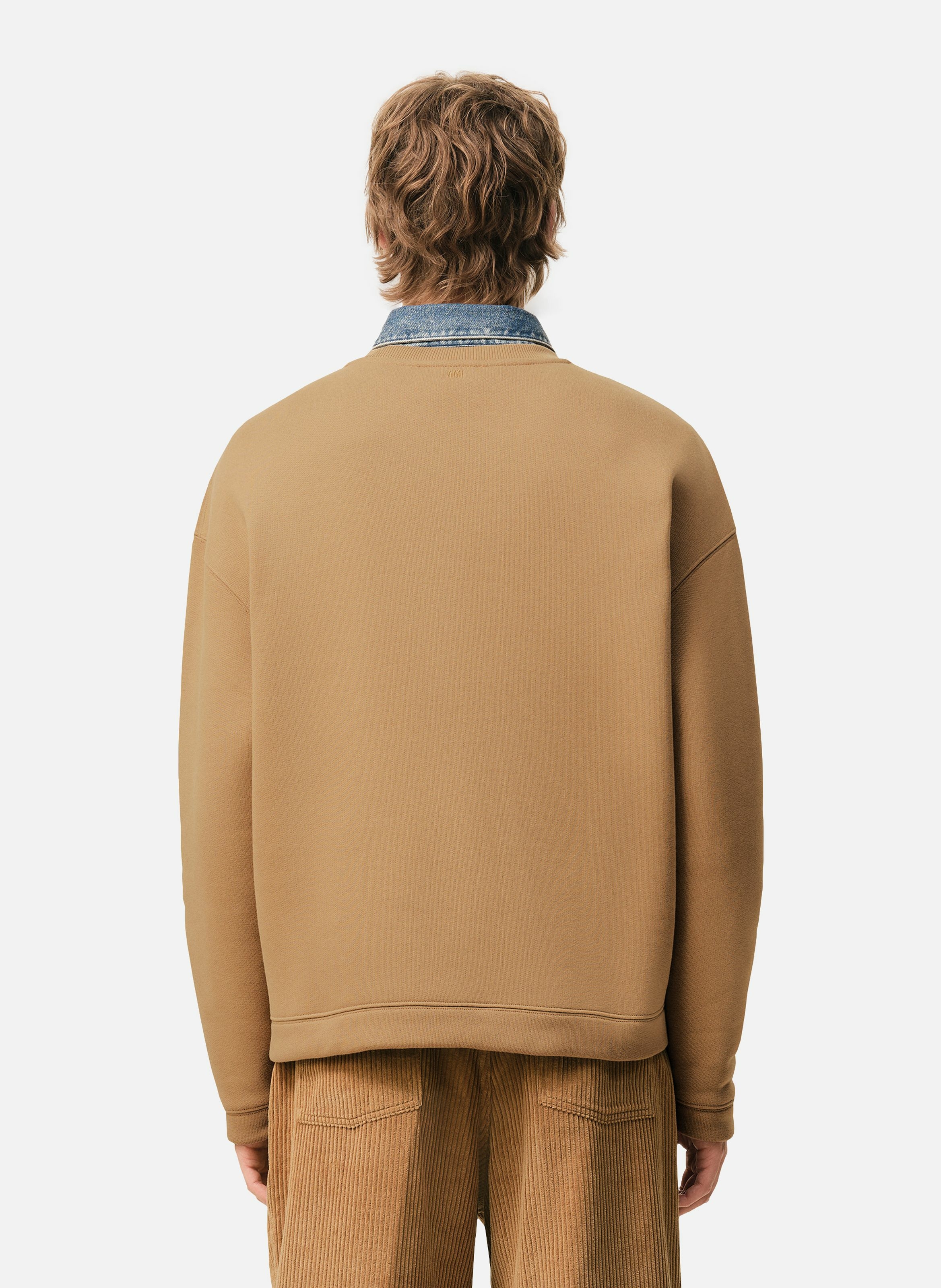 Sweatshirt ami de coeur en coton unisexe AMI PARIS Marron