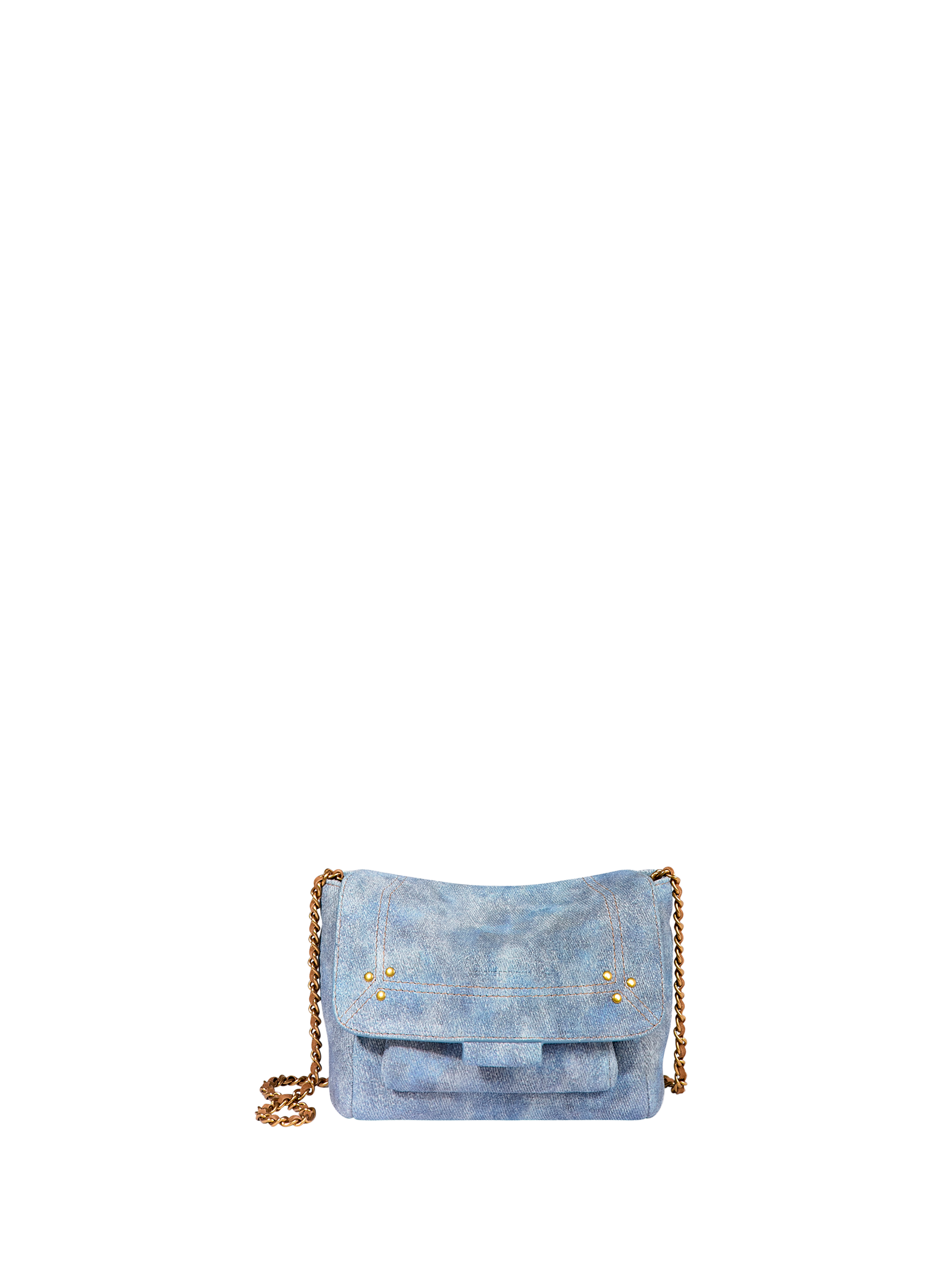 Crossbody bag Lulu S in calf leather and goat leather JÉRÔME DREYFUSS Blue