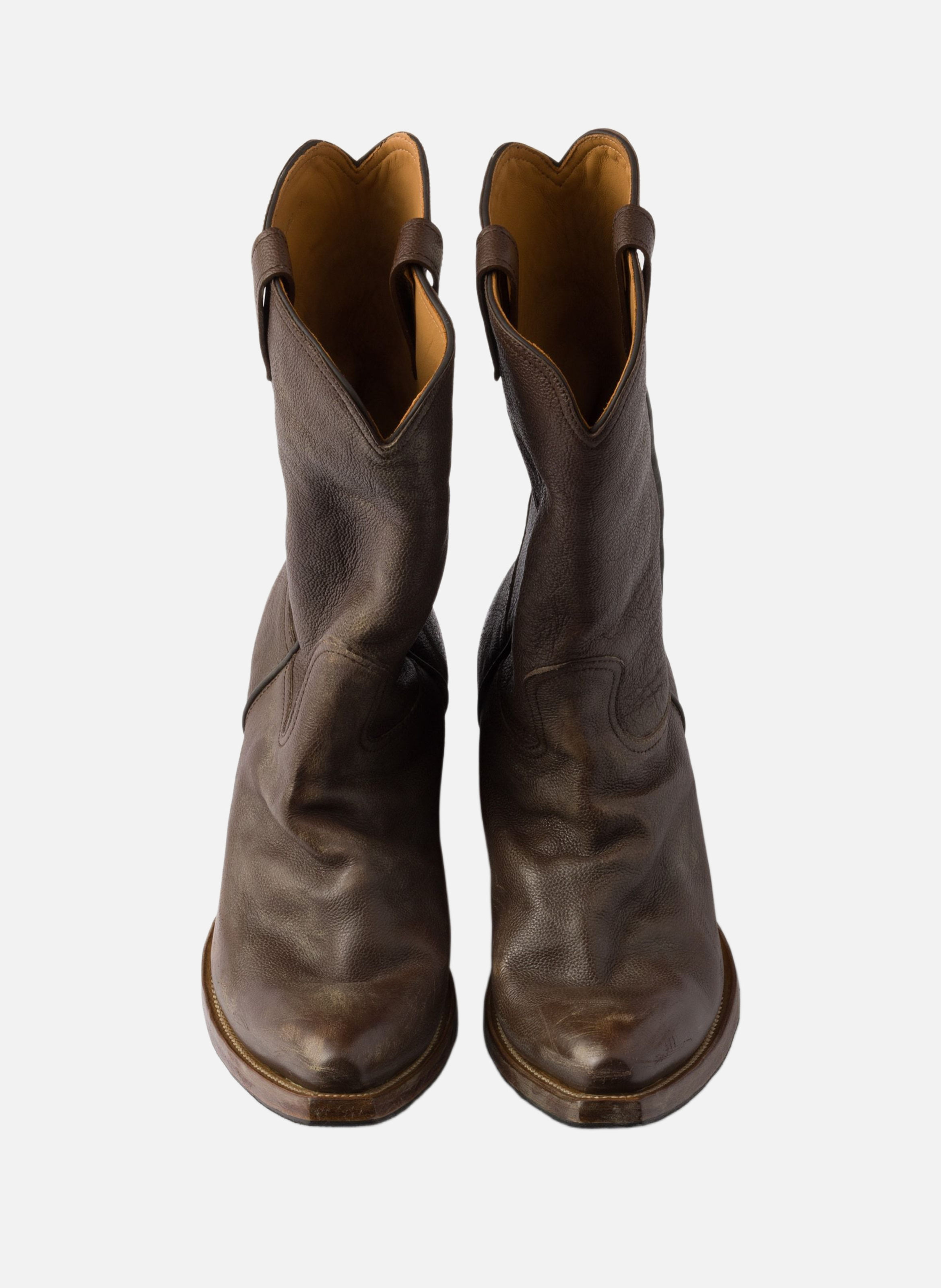 Bottes en cuir PRADA Marron