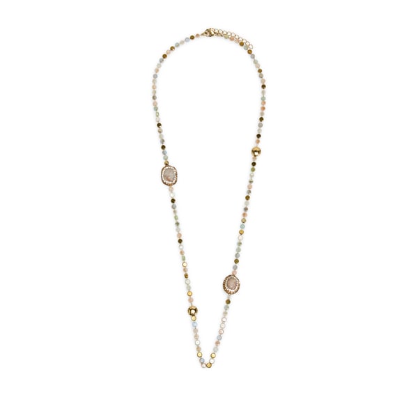 Collier sautoir à pierres et perles Collier sautoir à pierres et perles