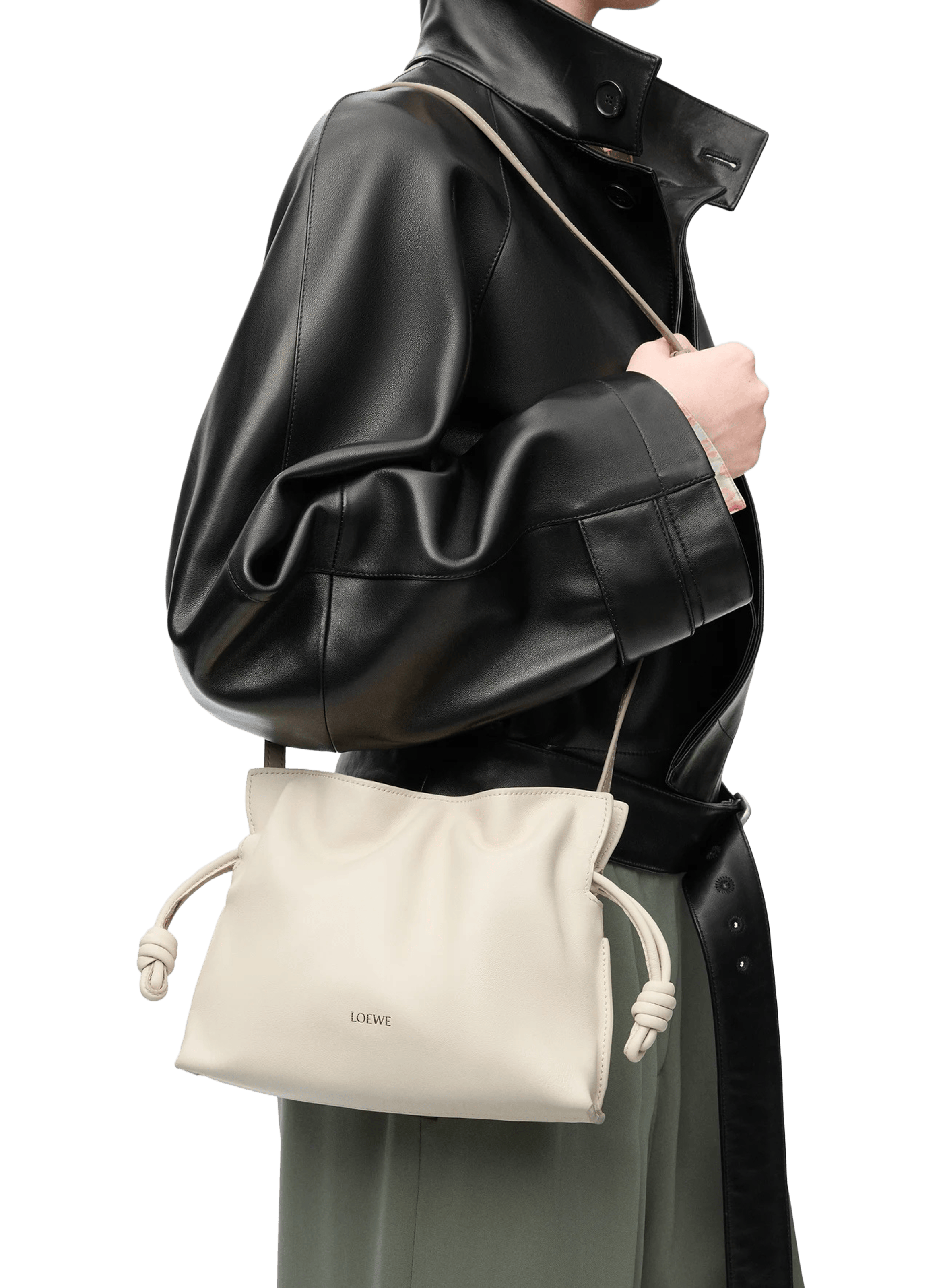 Mini Flamenco clutch in nappa calf leather LOEWE White