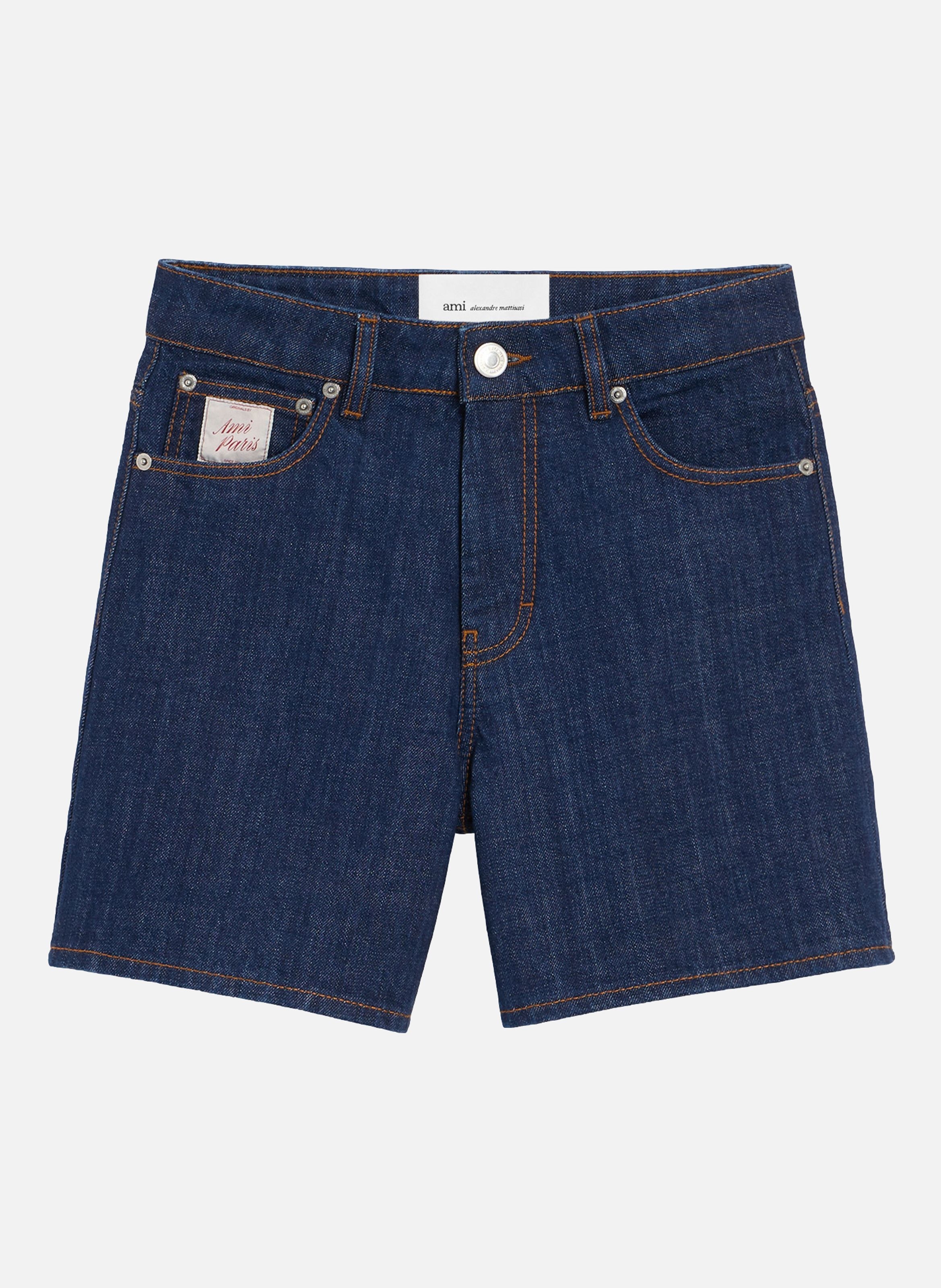 Short empiècement héritage ami paris en coton AMI PARIS Bleu