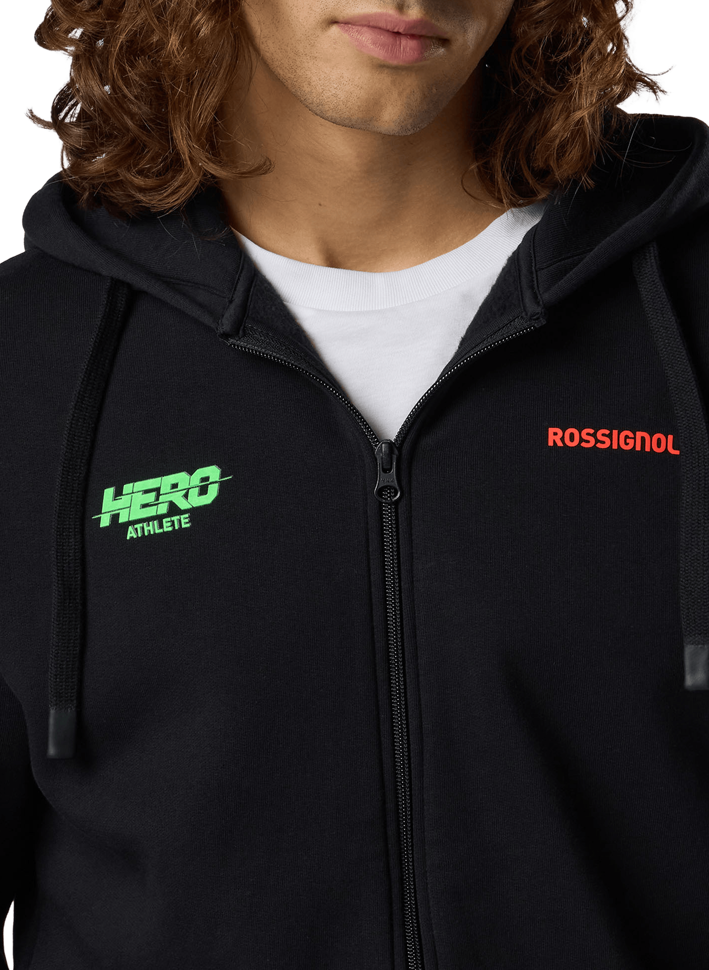 Veste zippée à capuche en coton ROSSIGNOL Noir