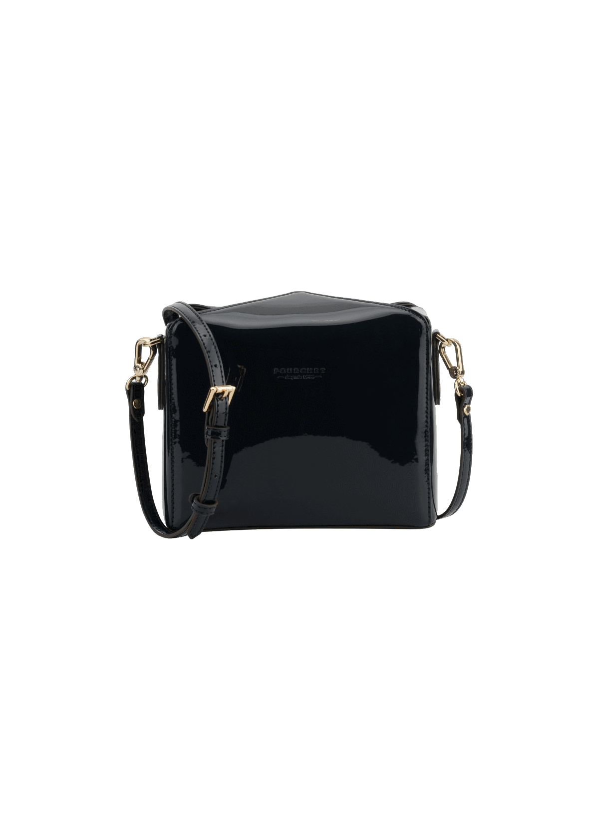 Cassetta vernis | Portefeuille plat en cuir de vachette Noir