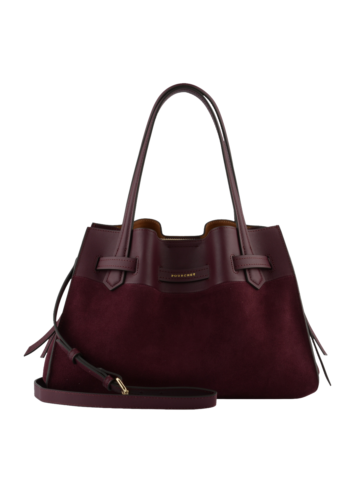 Blossom daim | sac porté main mm POURCHET Rouge