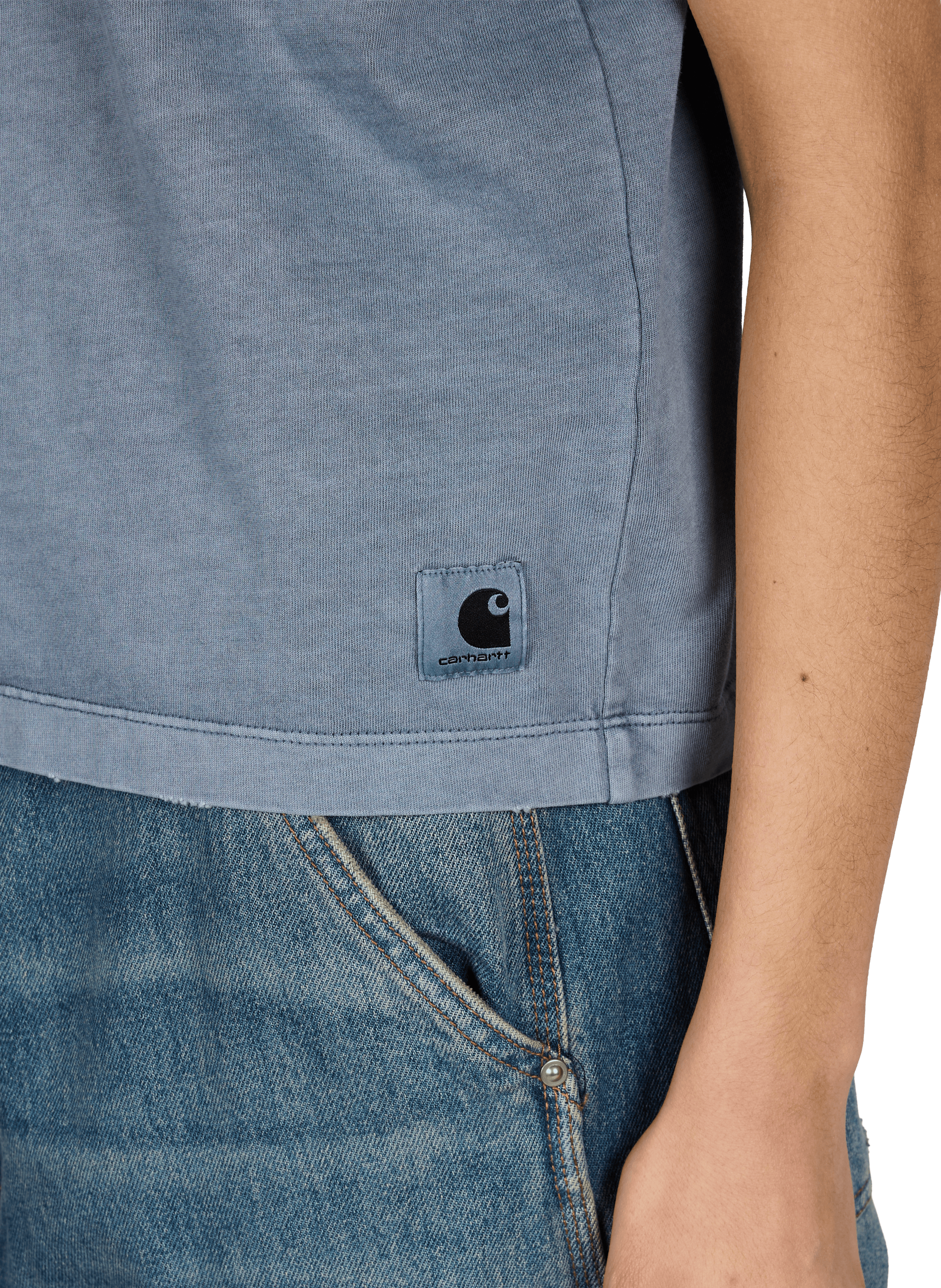 T-shirt droit à col rond en coton CARHARTT WIP Bleu