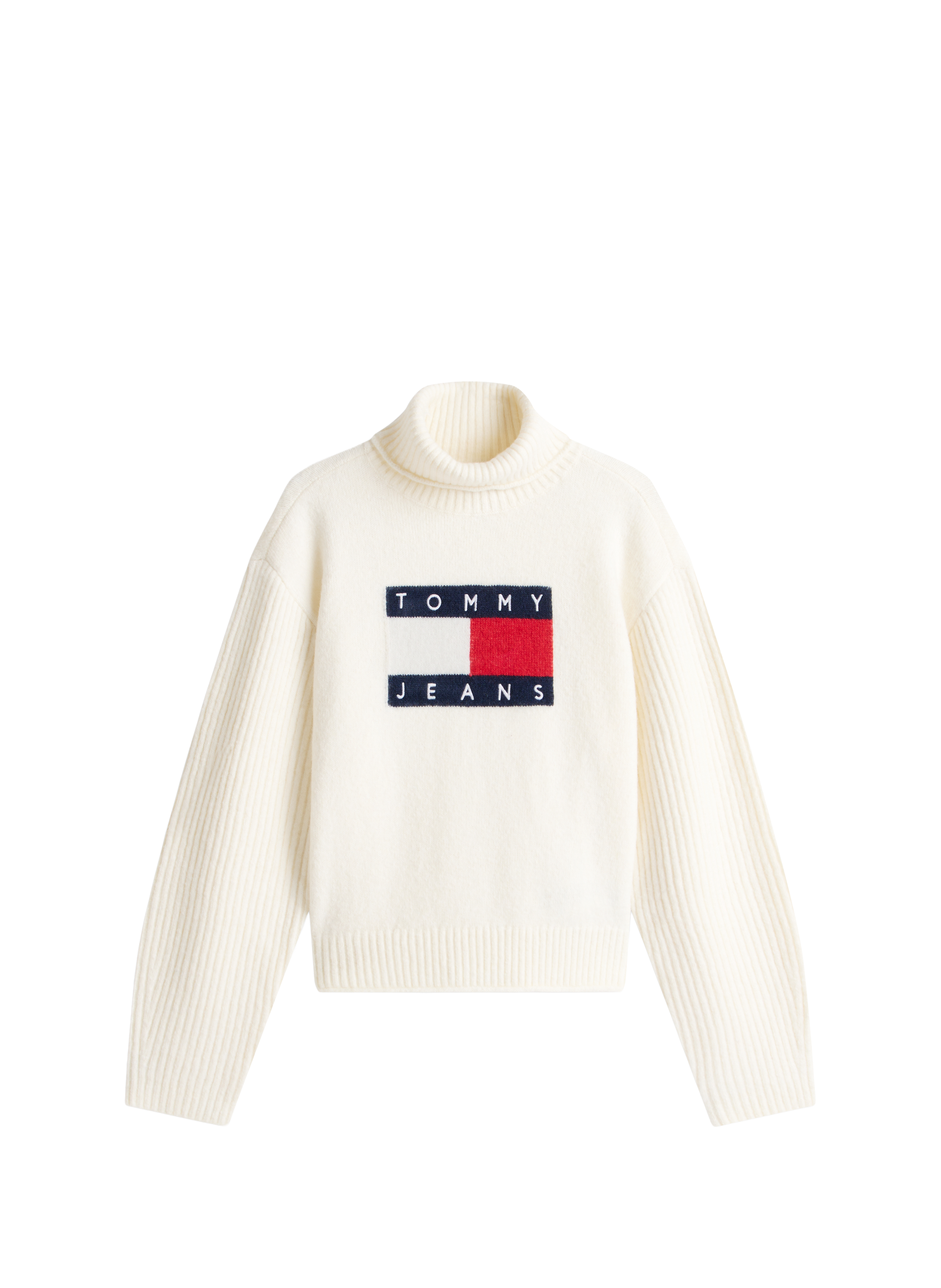 Pull côtelé à logo TOMMY HILFIGER Beige