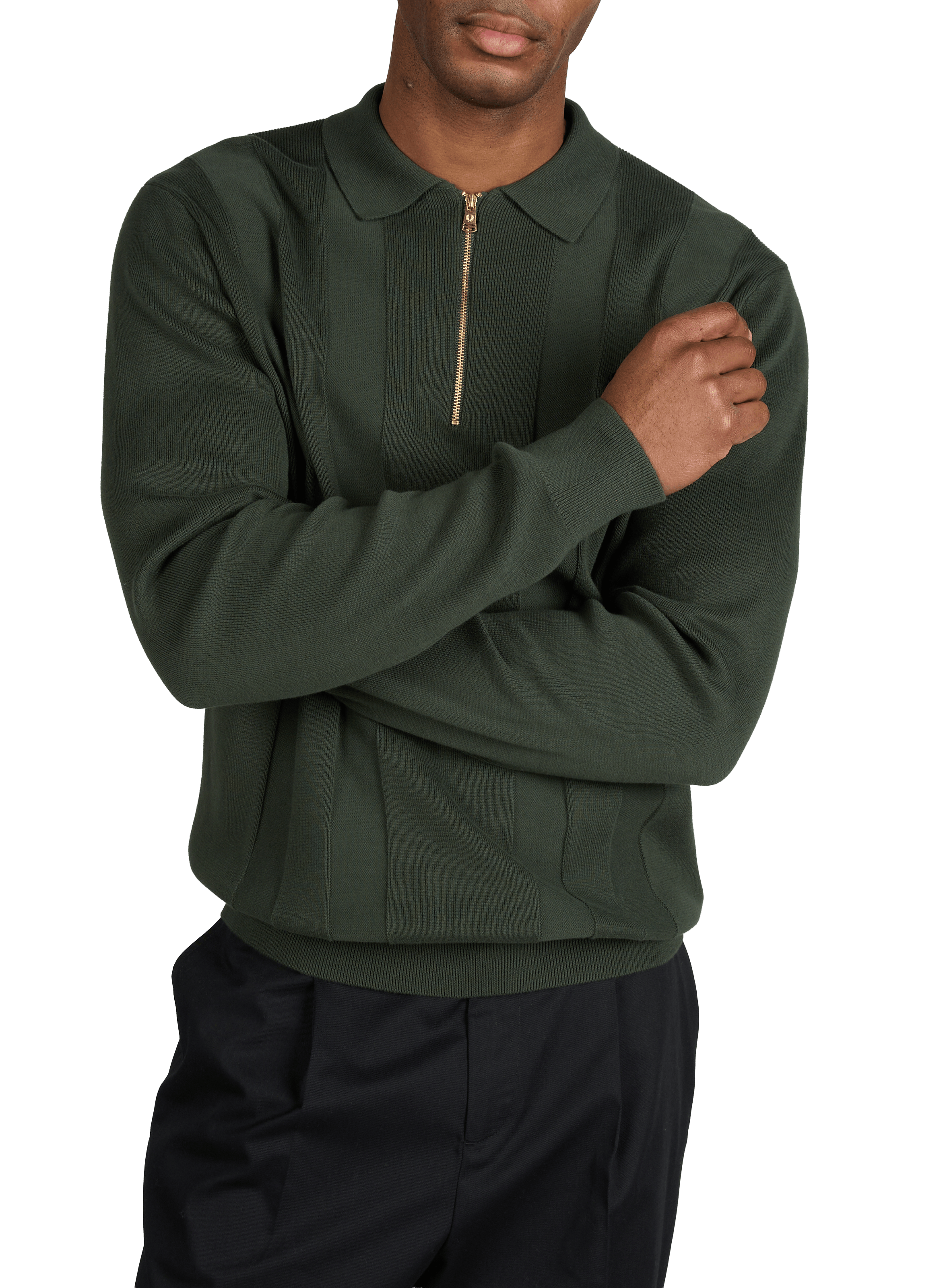 Cotton zip-up jumper FRED PERRY Green
