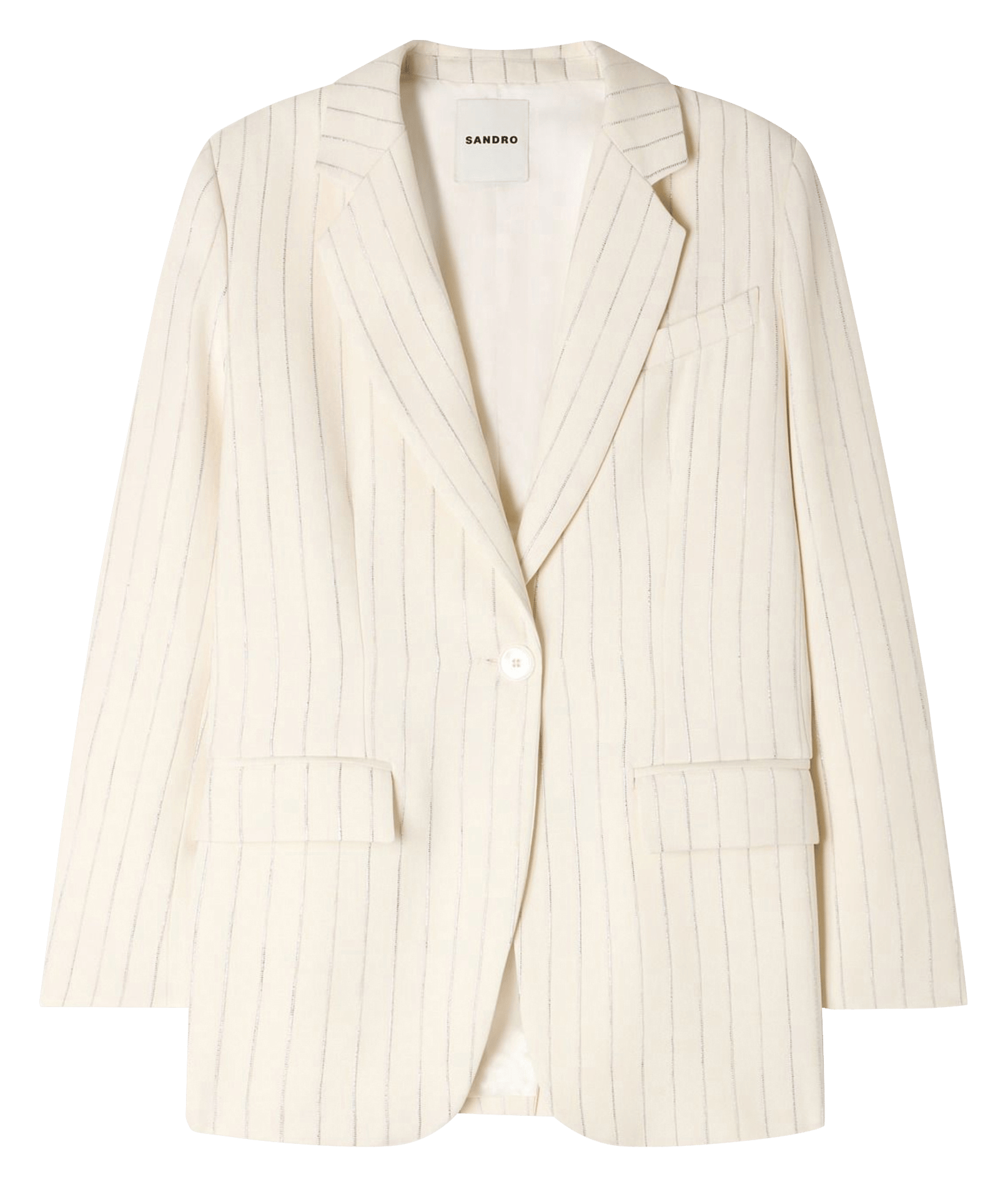 Veste tailleur oversize à rayures SANDRO Beige