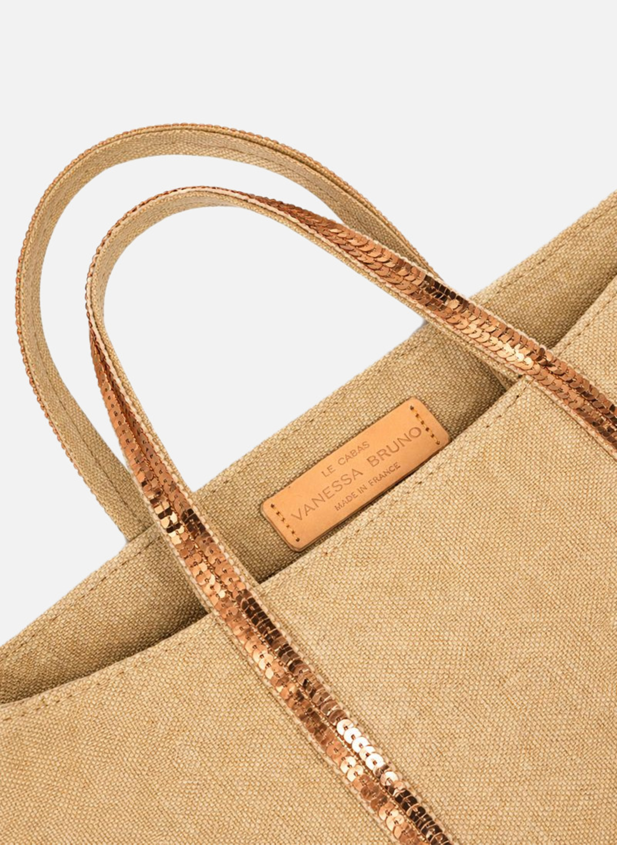 Cabas s zippé en lin VANESSA BRUNO Marron