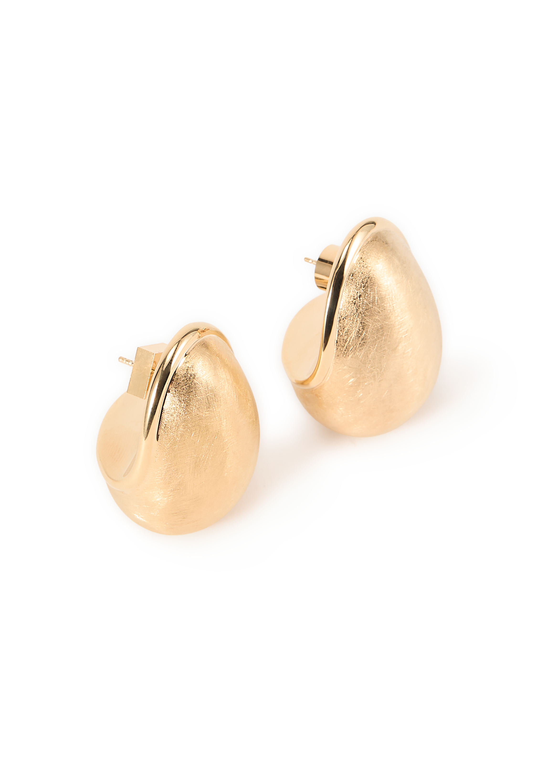 Boucles d'oreille ovales en cuivre et laiton JACQUEMUS Doré