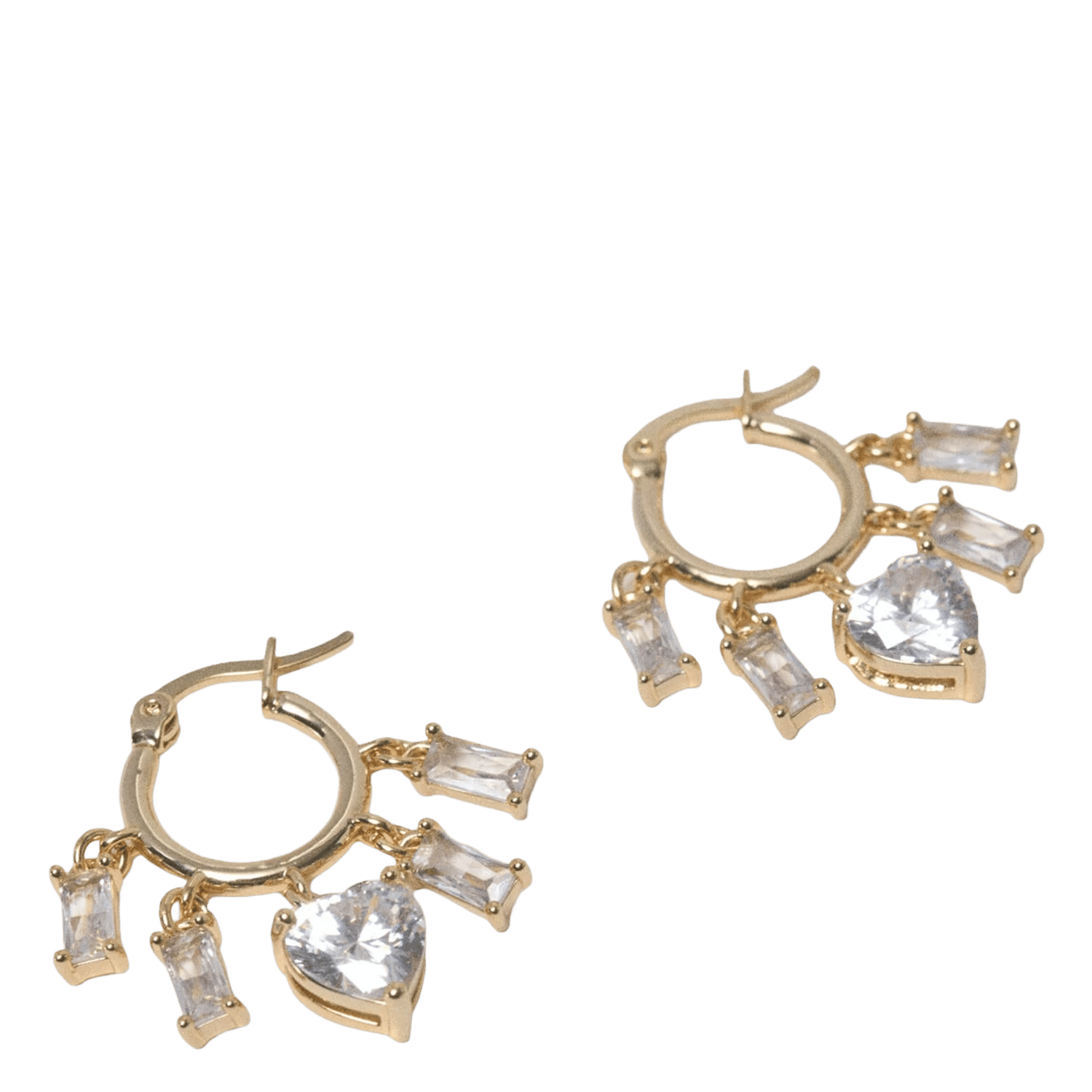 Boucles d'oreilles à strass en laiton MAJE Doré