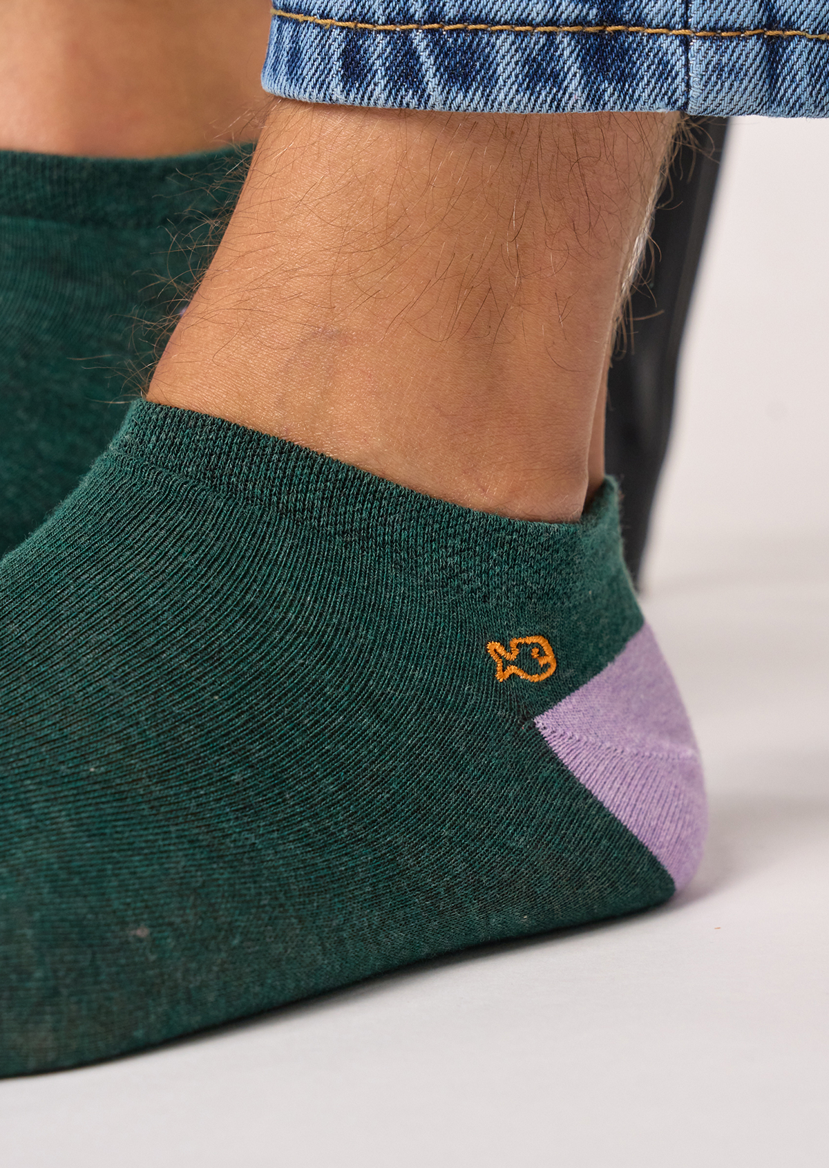 Socquettes en coton peigné unies BILLYBELT Vert