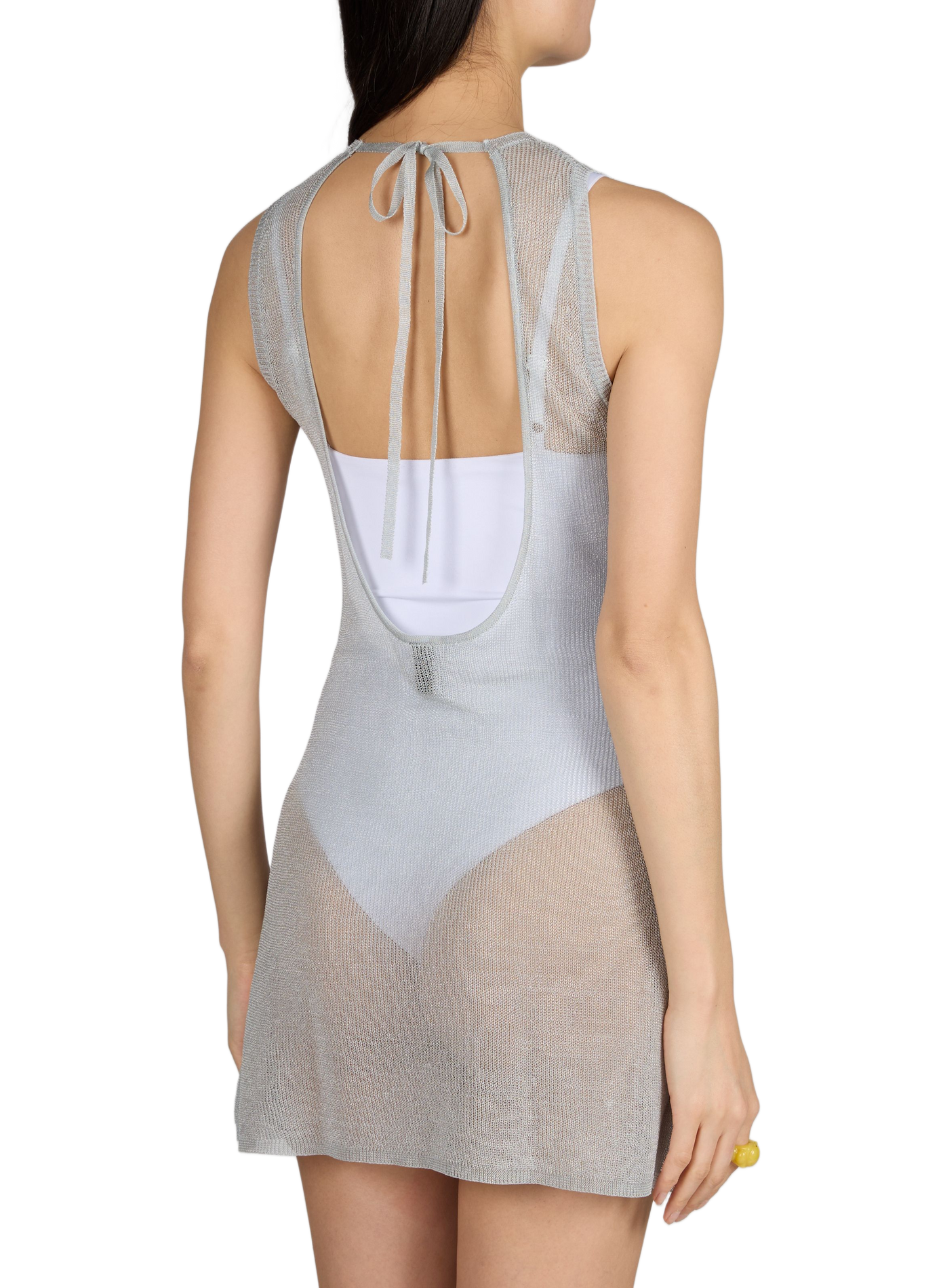 Mini beach dress with round neckline BOND EYE Silver