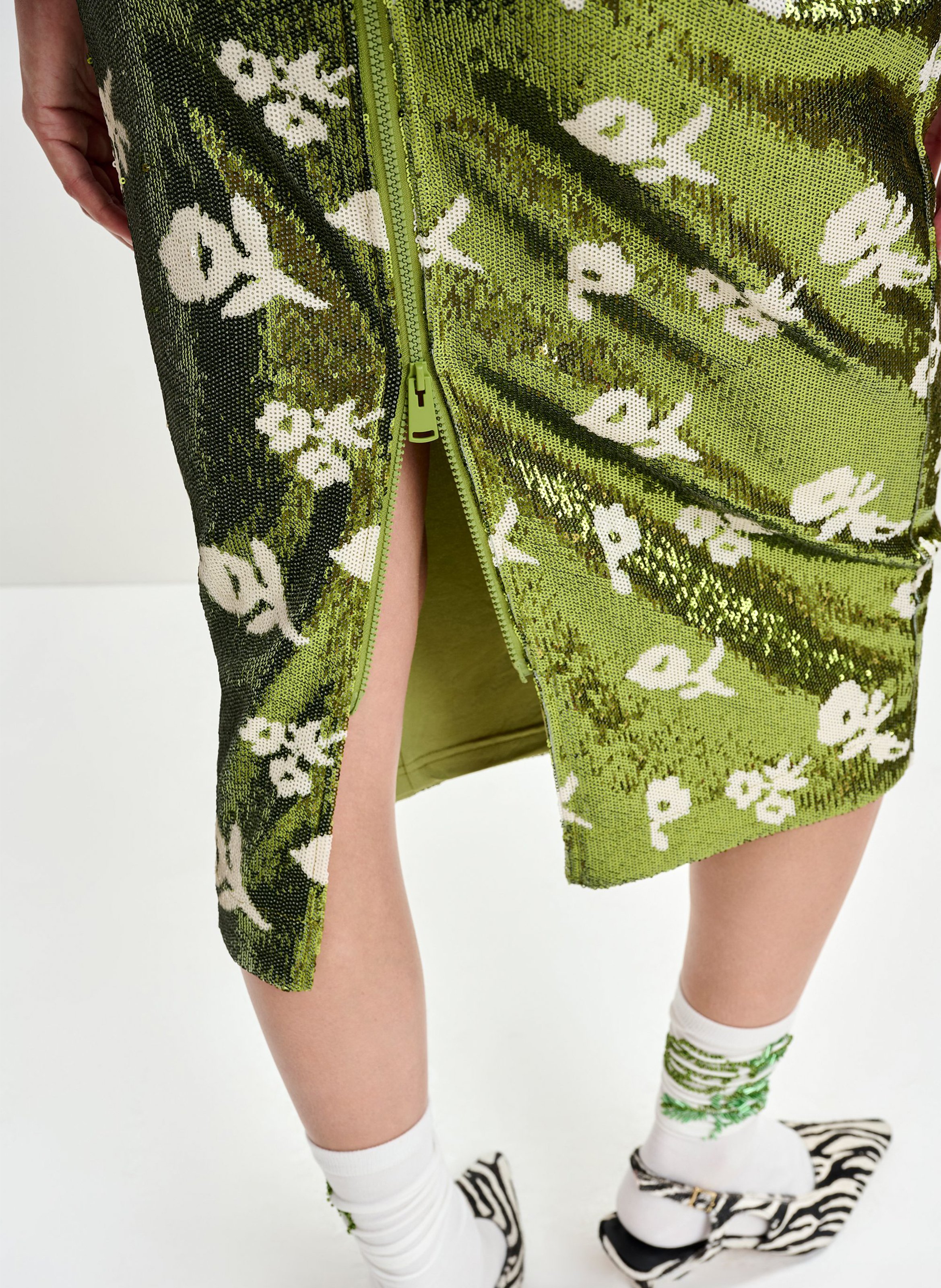 Jupe midi à sequins jorinda ESSENTIEL ANTWERP Vert