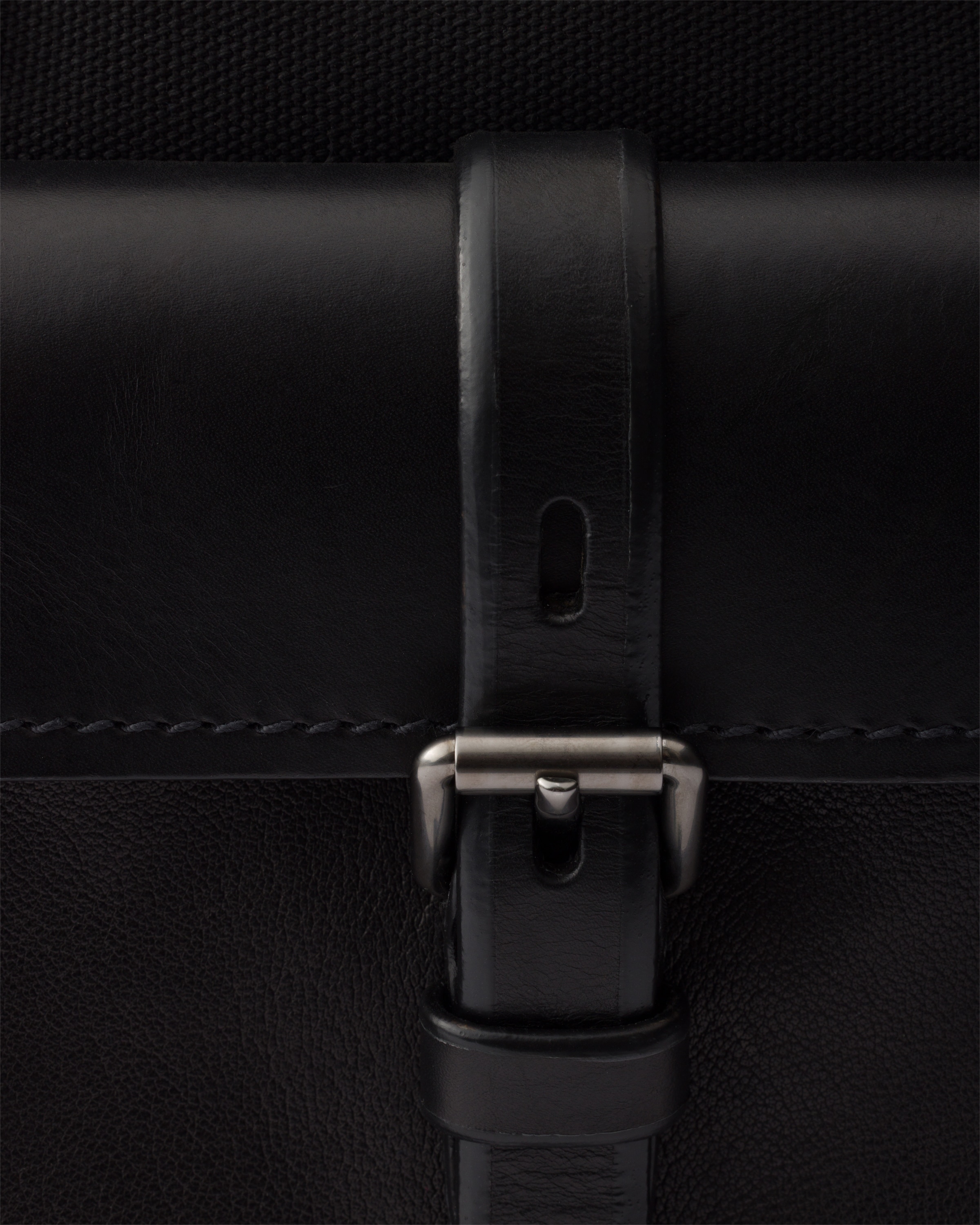 Grands cabas prada route en toile et cuir PRADA Noir