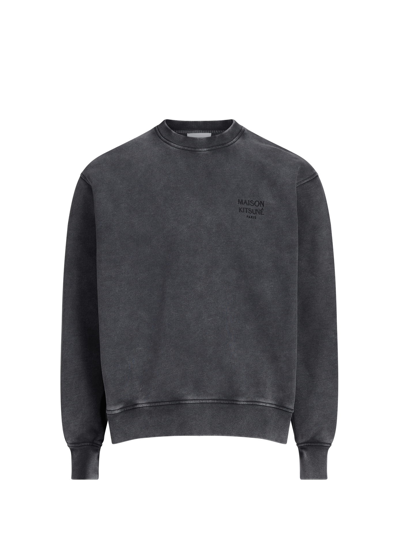 Sweat ample col rond en coton mélangé MAISON KITSUNÉ Noir