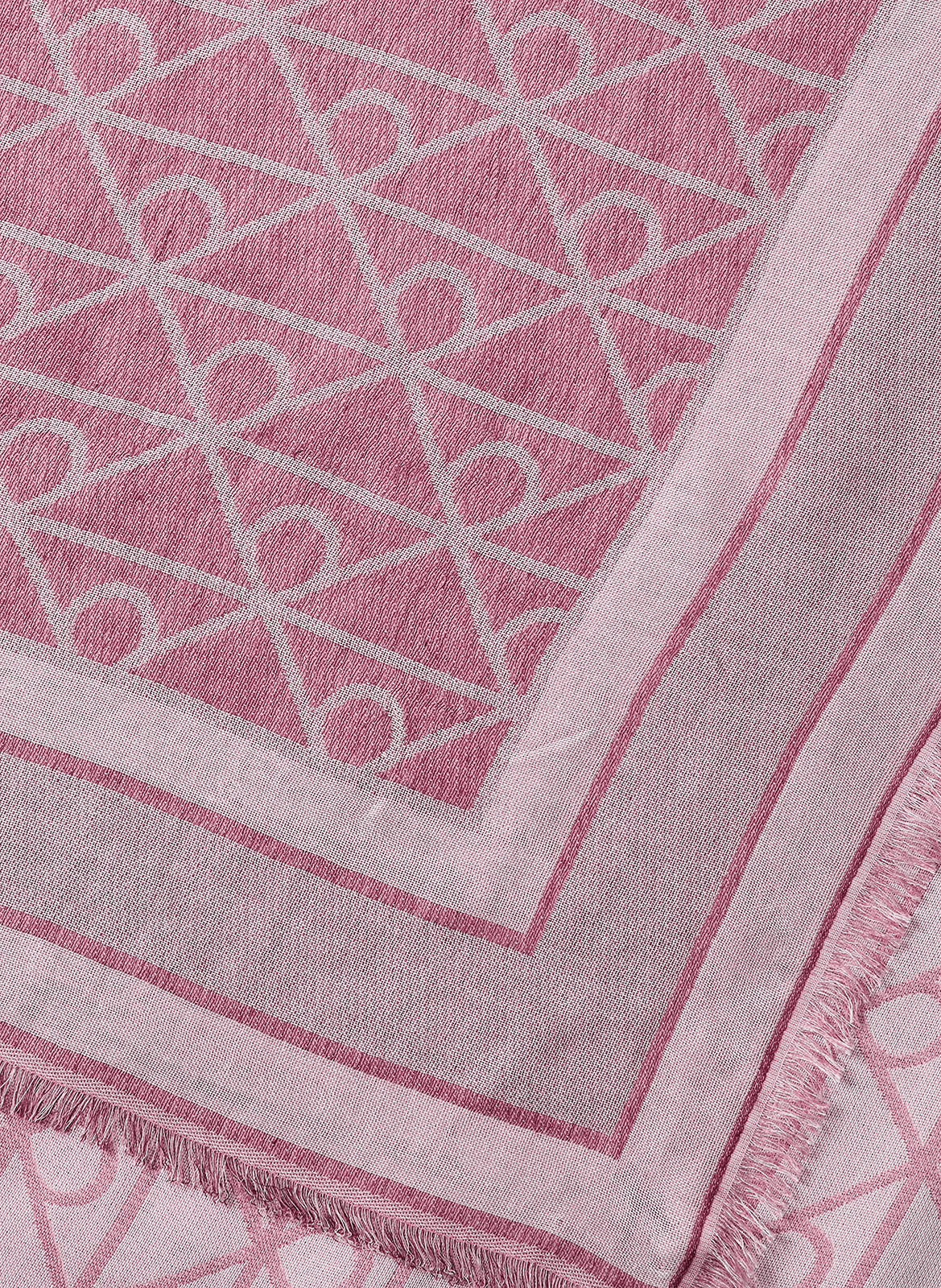 Foulard à motifs bords effilochés CALVIN KLEIN Rose