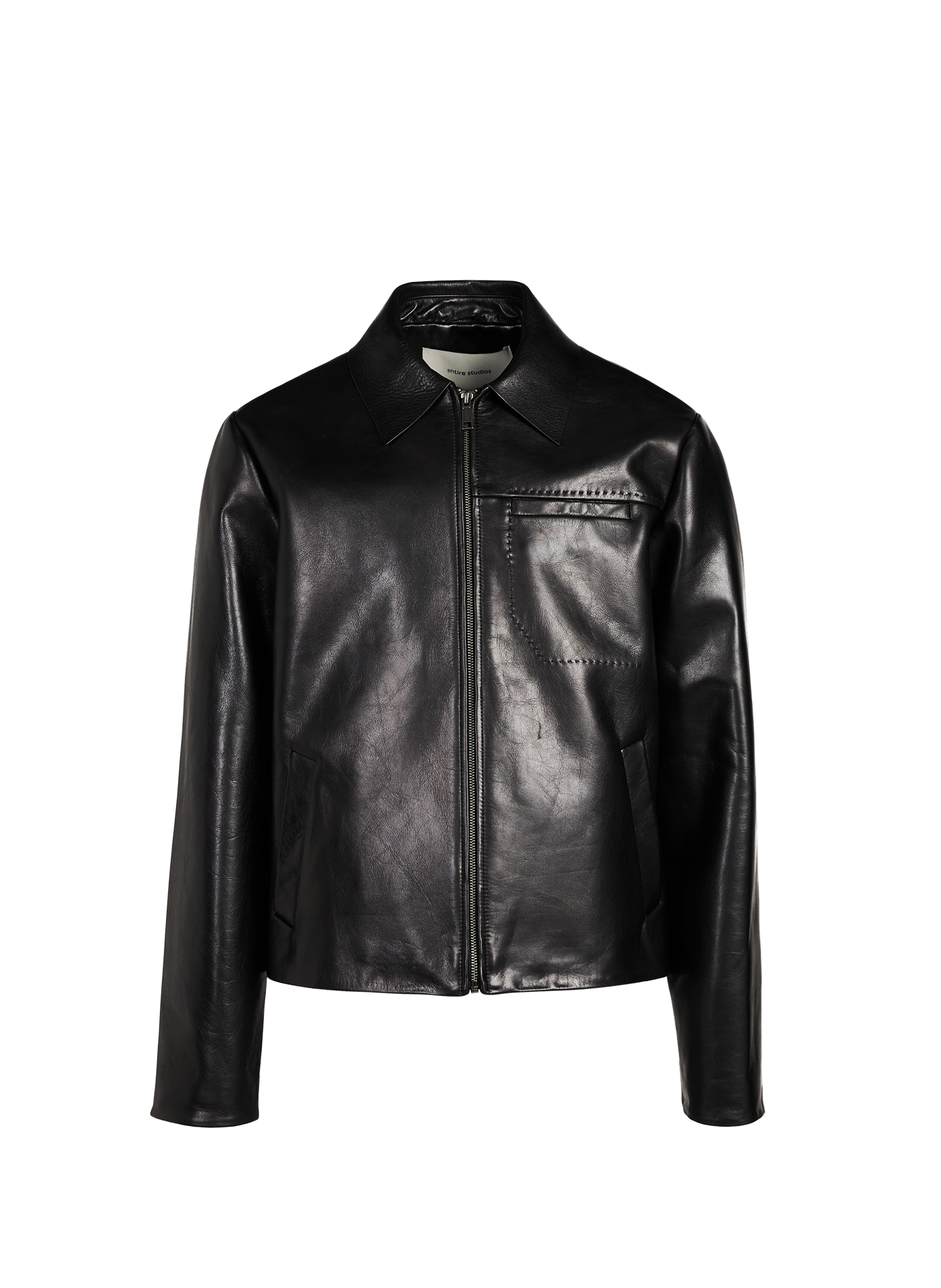 Straight cow leather jacket ENTIRE STUDIOS Black