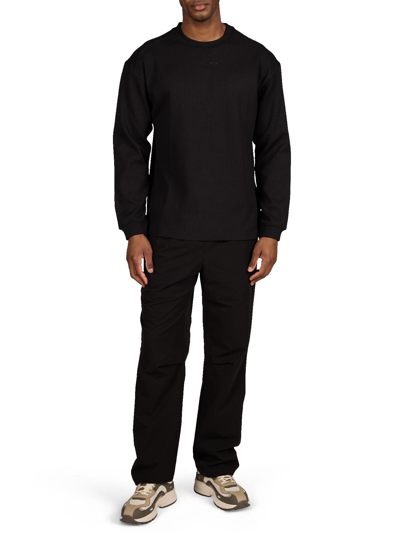 Embossed long-sleeve T-shirt RAINS Black
